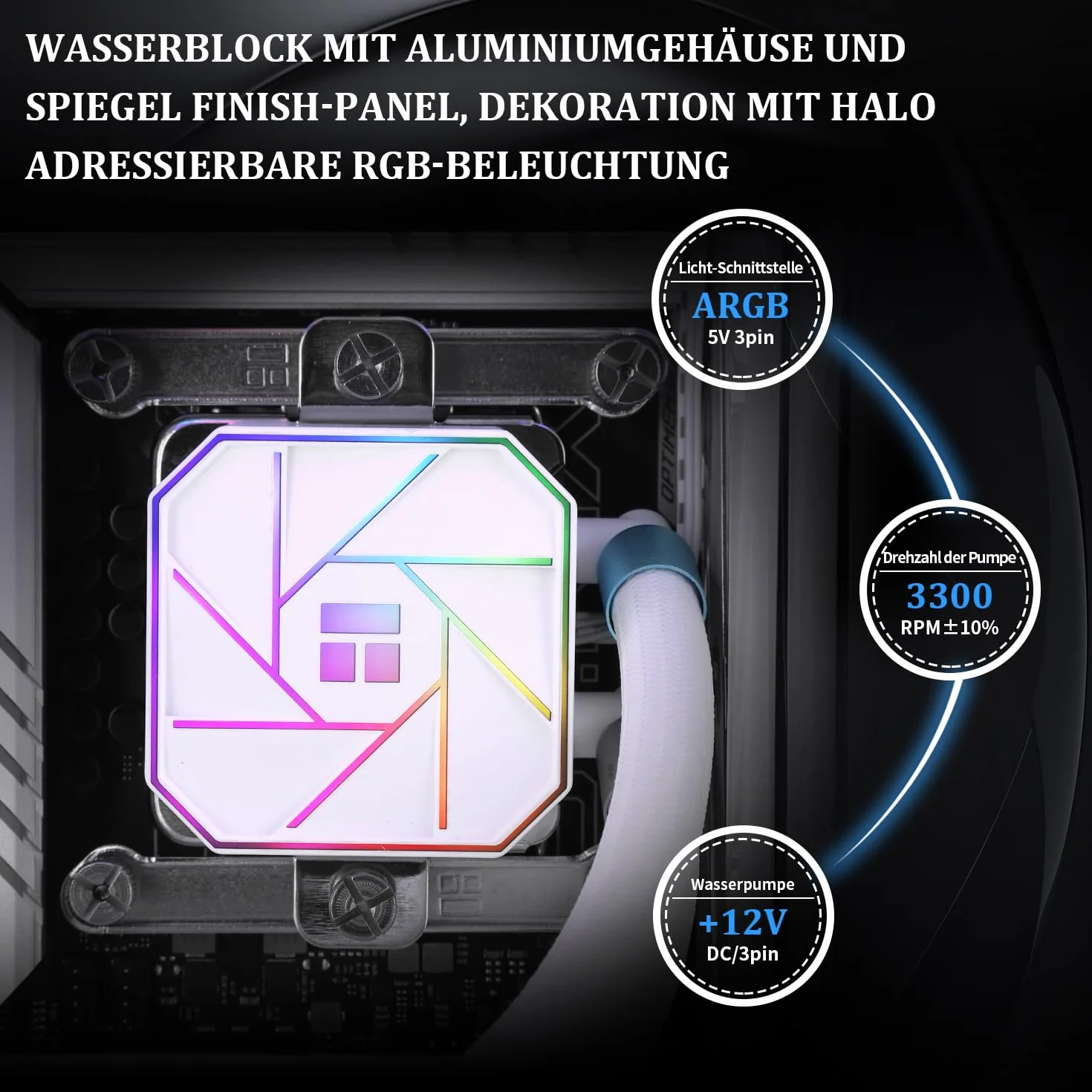 Thermalright Aqua Elite 240 WHITE V3 płynny procesor chłodzący, 240 rzędów chłodzenia, 2 x wentylator PWM 120 mm, łożysko S-FDB, do AMD/AM4/AM5, INTEL LGA1150/1151/1155/1156/1200/2011/1700 0, Desktop