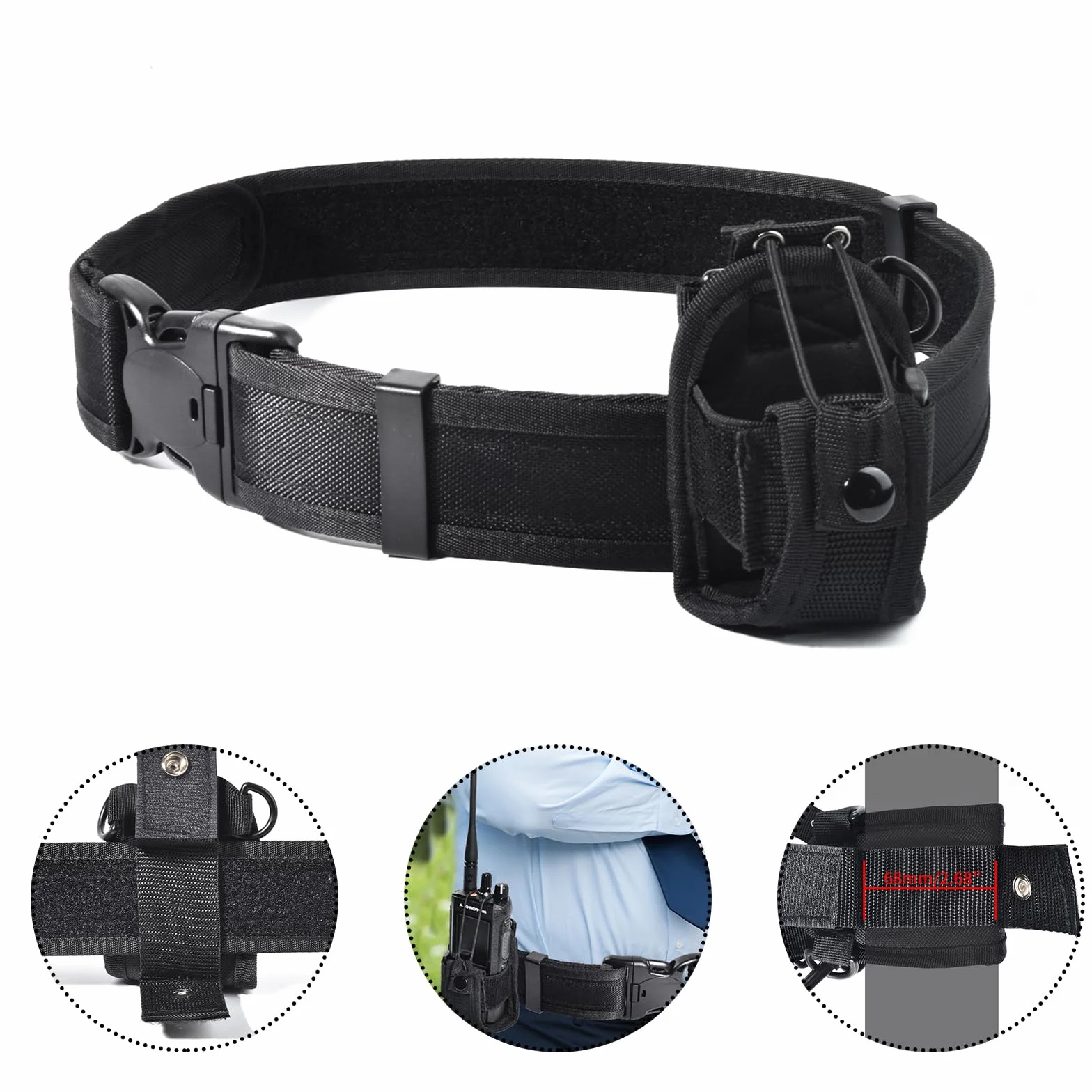 UAYESOK Mała torba na urządzenia radiowe, kabura walkie talkie torba do przenoszenia, torba policyjna na pasek z klipsami do Baofeng UV-5R UV82 888S Motorola TLKR Talkabout Midland Kenwood