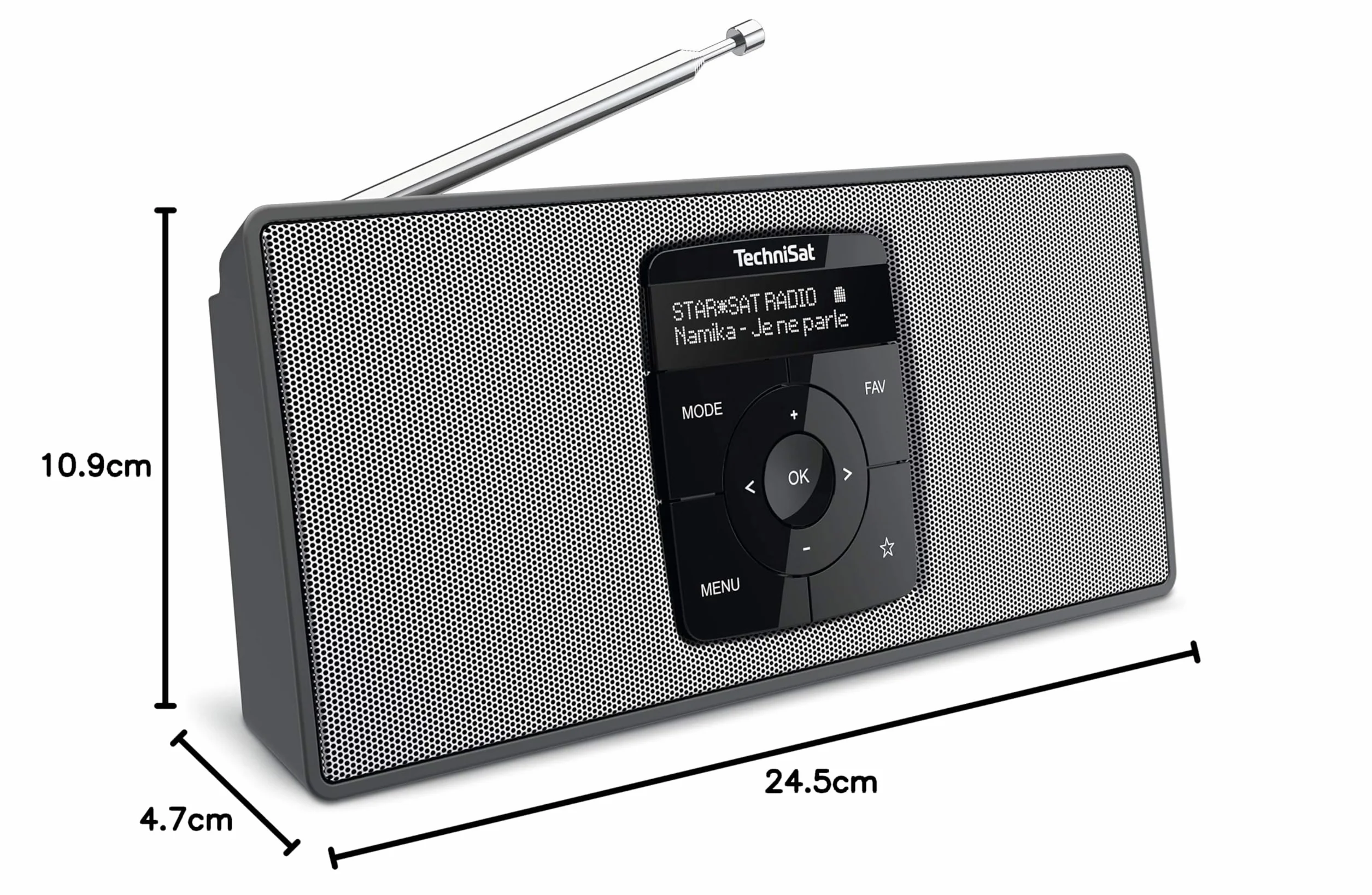 Technisat Digitradio 2 S 0000/3911 Radio, Czarny/Srebrny, 10.9 x 24.5 x 4.7 cm