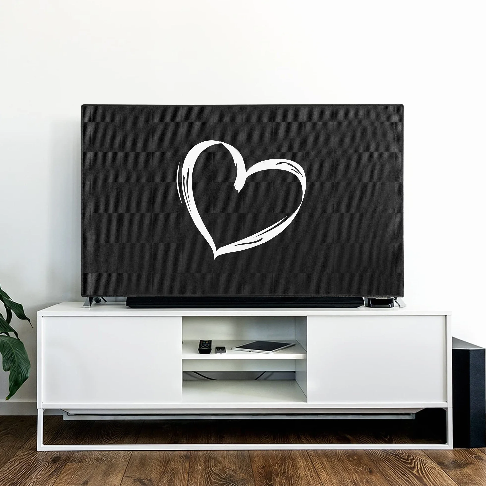 kwmobile Ochrona kompatybilna z telewizorem 49-50" - Pokrowiec ochronny na ekran PC i telewizor w pomieszczeniach - Pokrowiec ochronny chroniący przed kurzem - biały/czarny