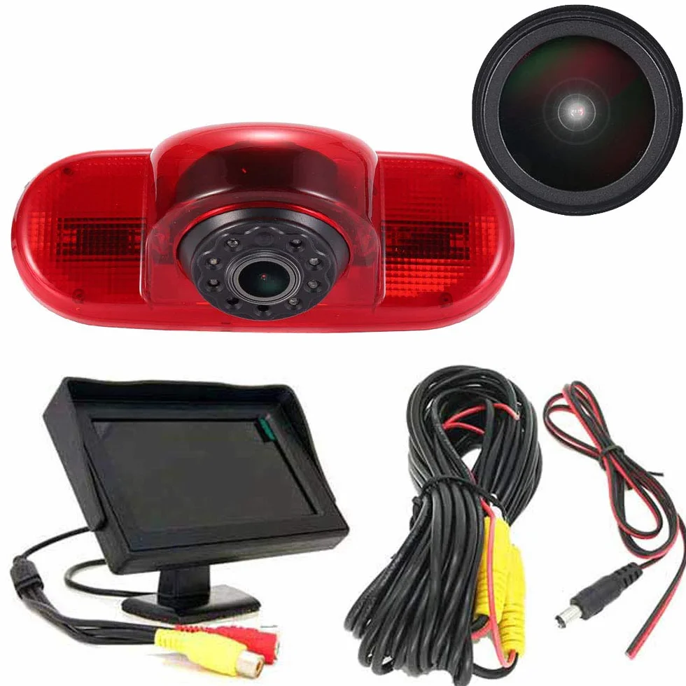 Super HD lampa hamowania zestaw z monitorem LCD 4,3 cala, kamera cofania zamiennik do Renault Trafic II III Diesel Petrol FWD FL EL JL JG FG/Opel Vivaro Diesel Petrol Chassis FWD A B C X82 X83 J7 E7