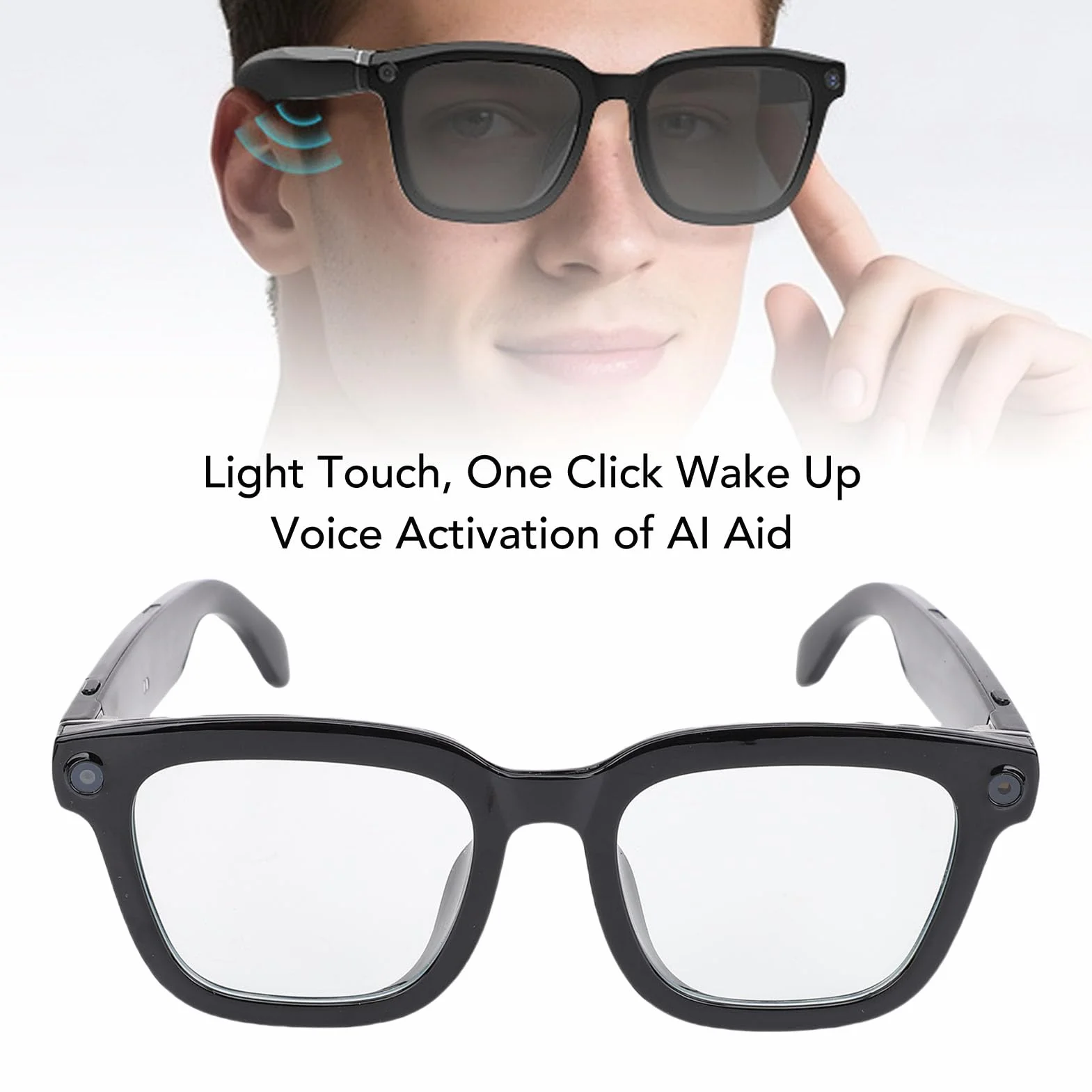 Tosuny Okulary Kamery HD 1080p, Inteligentne Okulary Tłumaczy AI, Okulary Przeciwsłoneczne Audio Bluetooth z kamerą, Niebieskie światło Blokujące Soczewki i Nagrywanie Wideo HD, do
