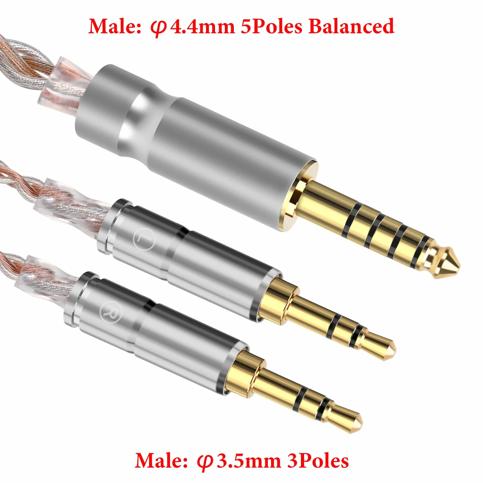 Geekria Kabel audio Apollo Copper Silver Mixed Upgrade kompatybilny z HIFIMAN SUSVARA UNVEILED, słuchawki SUNDARA HE4XX 400i, 4,4 mm do dwóch 3,5 mm zamienny przewód słuchawkowy (8,2 stopy / 2,5 m)