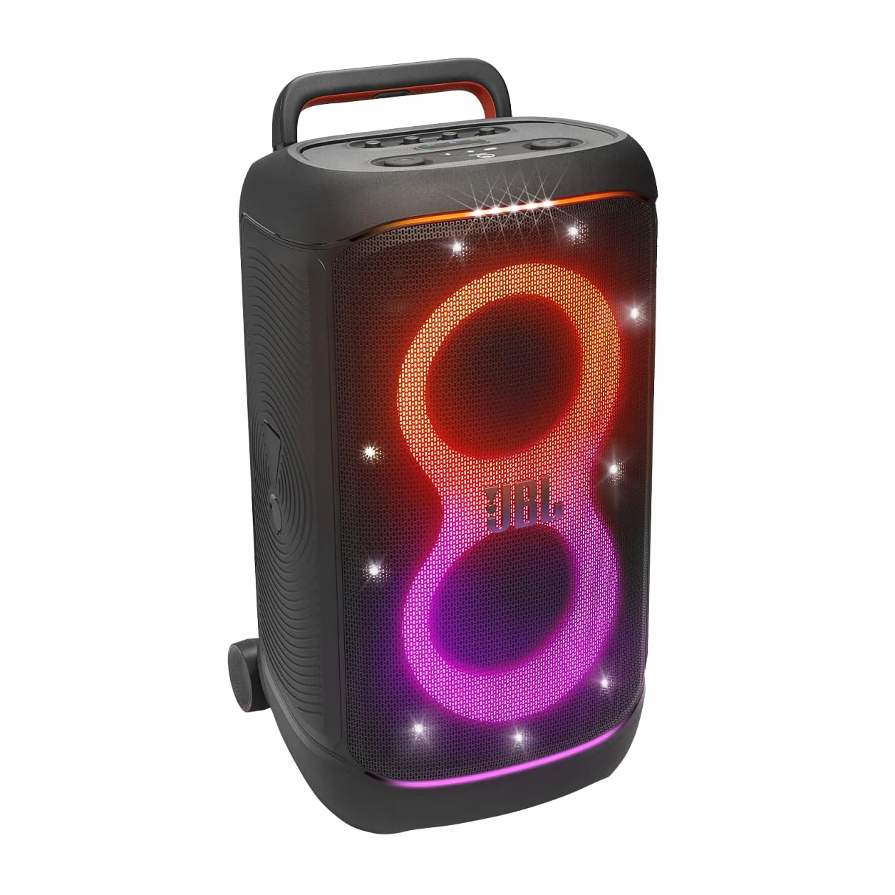 JBL Partybox 520 bezprzewodowy głośnik imprezowy Bluetooth, przenośny, czas odtwarzania 15 H, dynamiczny pokaz świetlny, IPX4, AI Sound Boost, wejście mikrofonowe, czarny