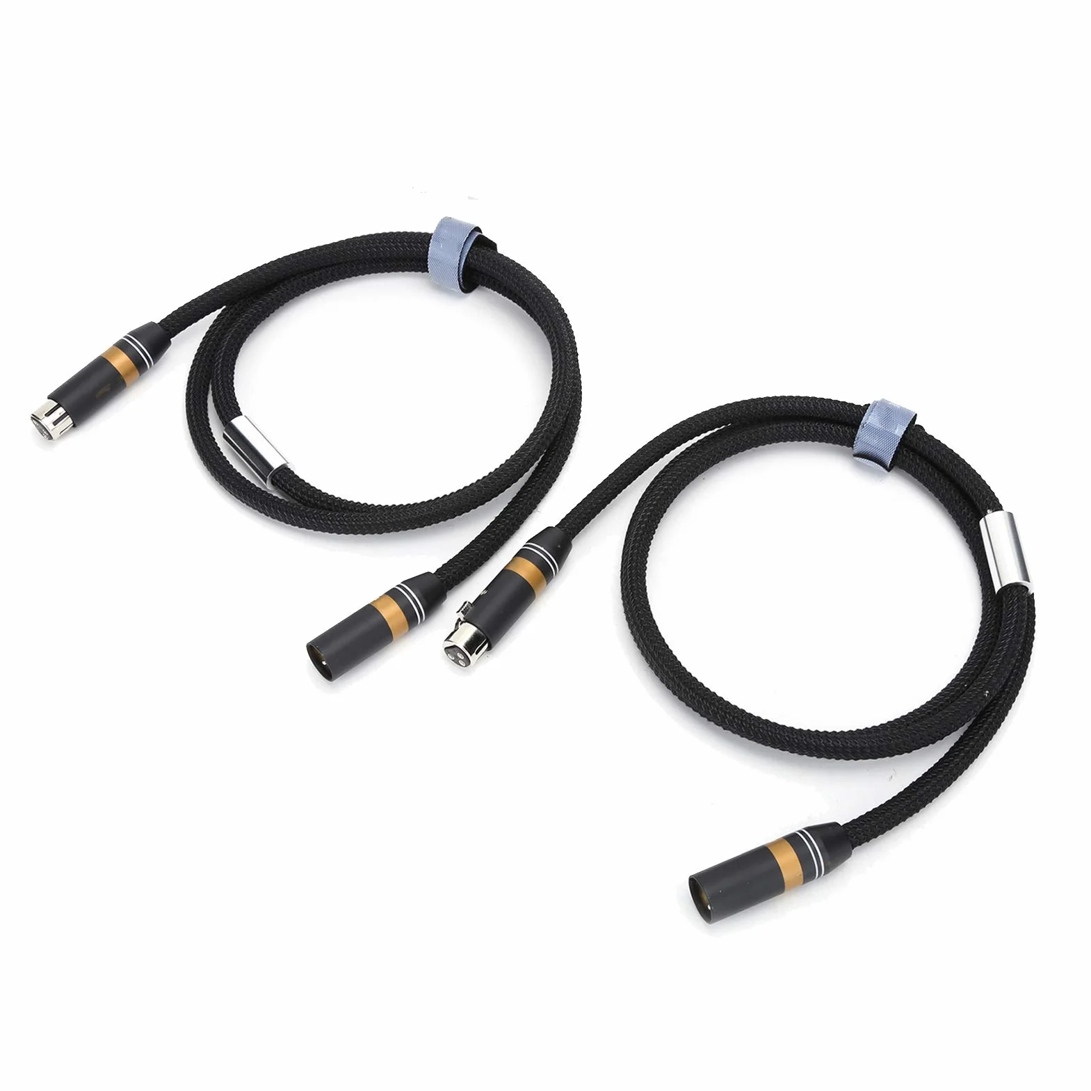 A202X XLR Męski na XLR żeński Kabel Sygnałowy Połączeniowy Wysokiej ści Kabel Przewodzący Dźwięk do Wzmacniaczy, 2 szt., Konstrukcja z Nylonowym Oplotem (2M)