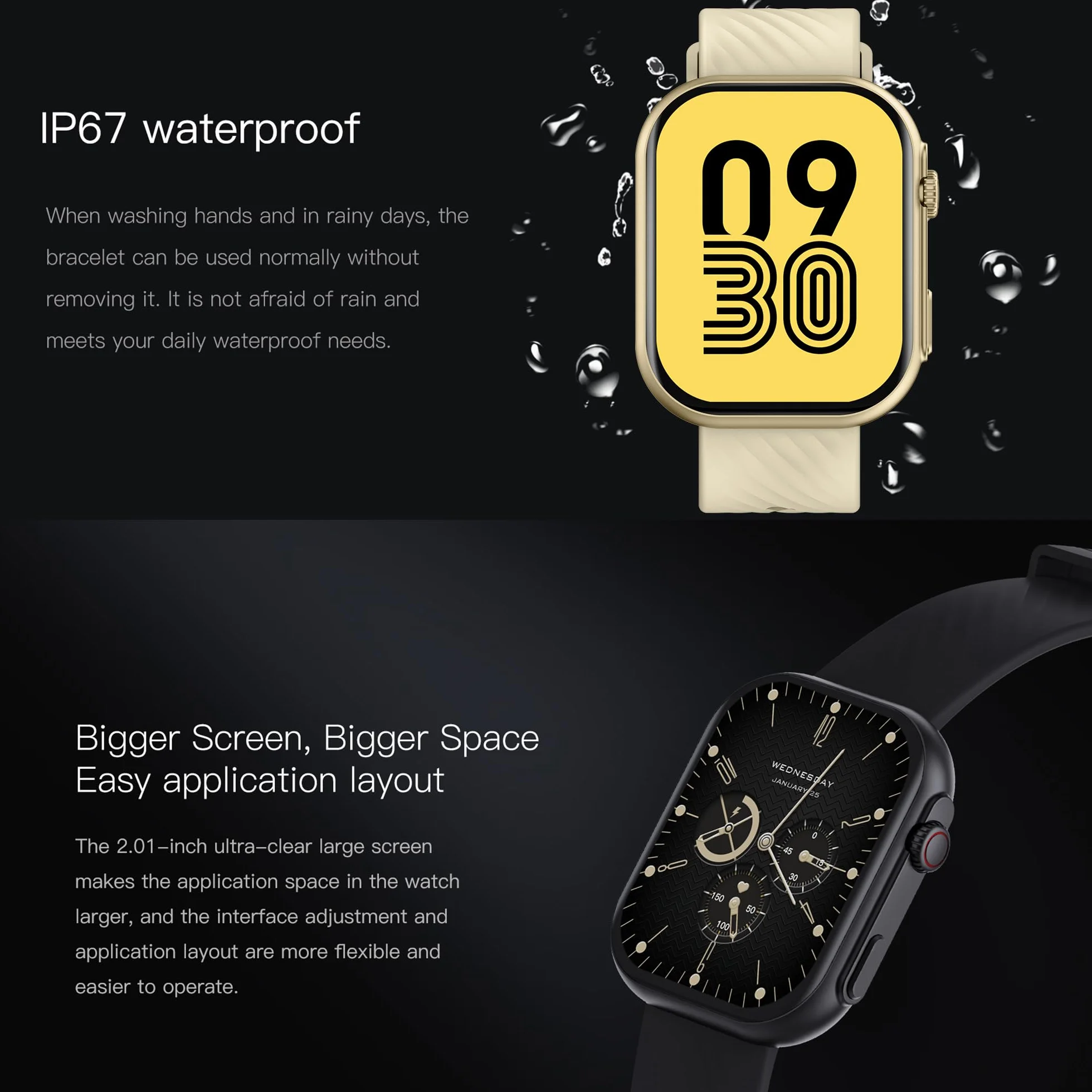 Smartwatche Mężczyźni z Funkcje Telefonu Bluetooth, Sportowy Smartwatch 2,0 Cala ze 123 trybami Sportowymi, Odtwarzaczem Muzycznym, Pomiarem tętna, Wodoodpornością IP68 dla Android iOS (Złoto)