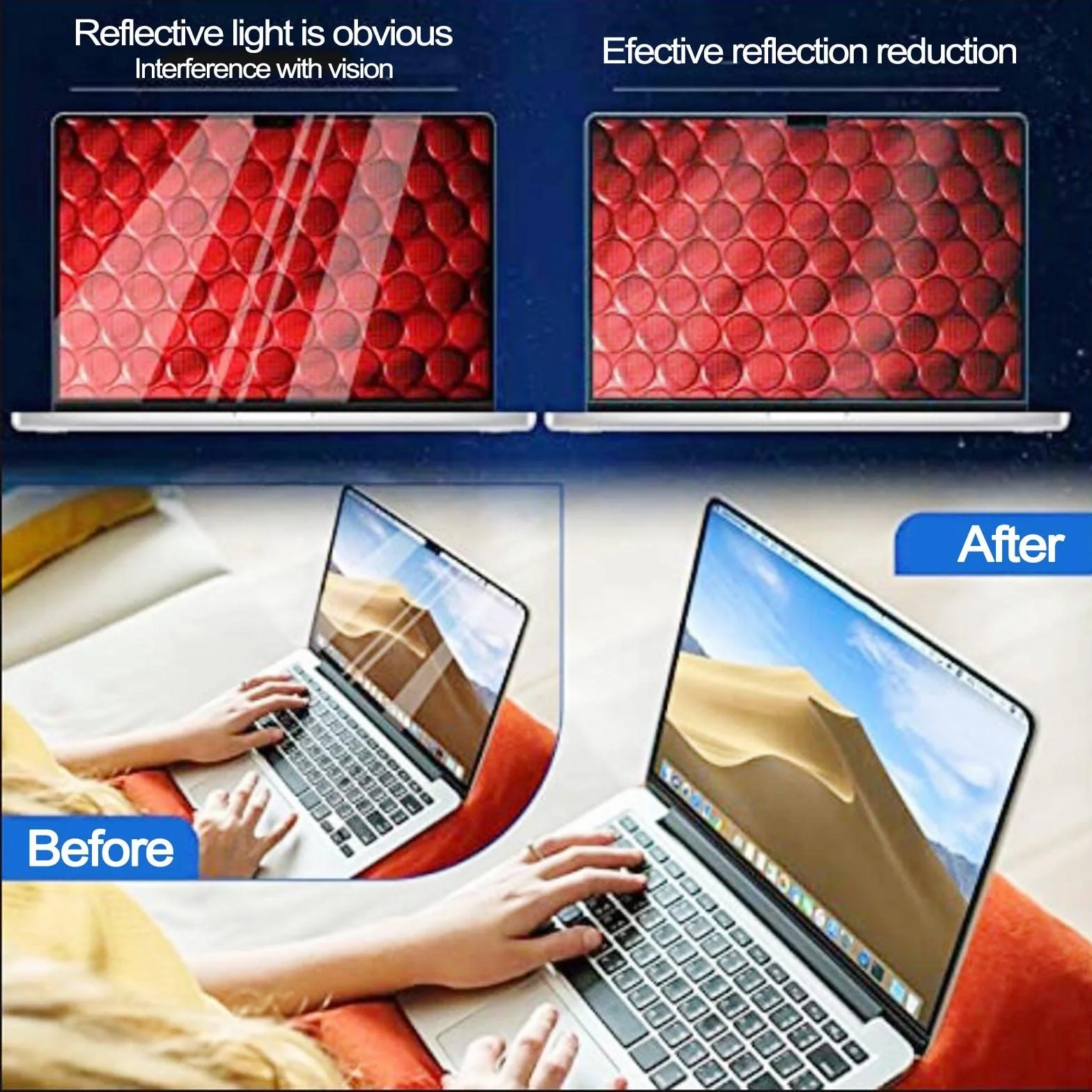 1 Sztuki HD Screen Protector Do Monitorów Komputerowych, Antis Glare Filter, Antis UV, Folia Ochronna Na Oczy Niebieskie Światło Blokujące, Wiszący Szybki Montaż, Brak Bąbelków
