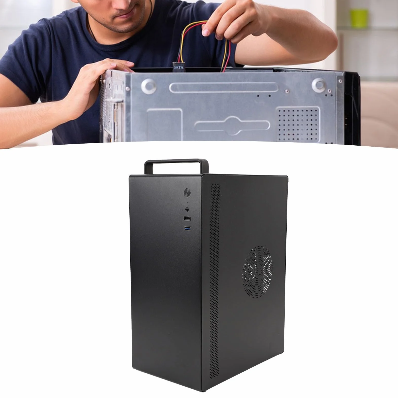 Obudowa Komputera do Gier Micro ATX ITX Mocna Stalowa Podpórka 4 Porty PCIE USB 3.0 2.0 dla Domowych Graczy Biurowych