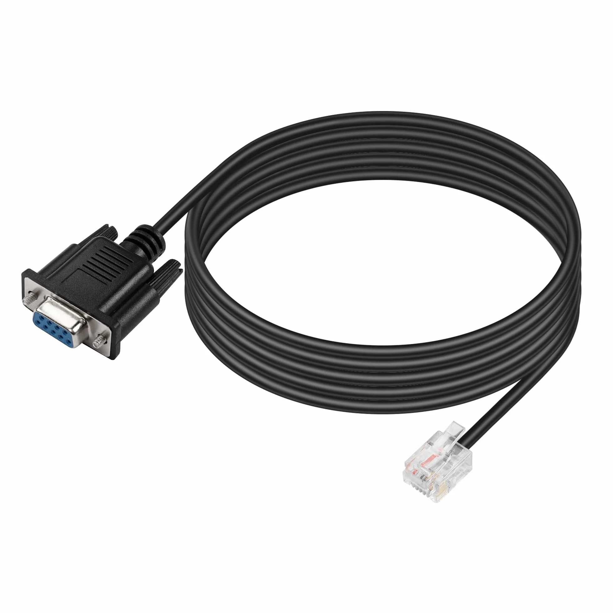 GINTOOYUN DB9 do RJ11 DB9-pinowy żeński kabel męski na RJ11/RJ12 6P6C kryształ telefon wtyczka RS232 Adapter do debugowania kabla do APC, UPS, telefonu, sterowania przemysłowego komputera itp. (5,9FT