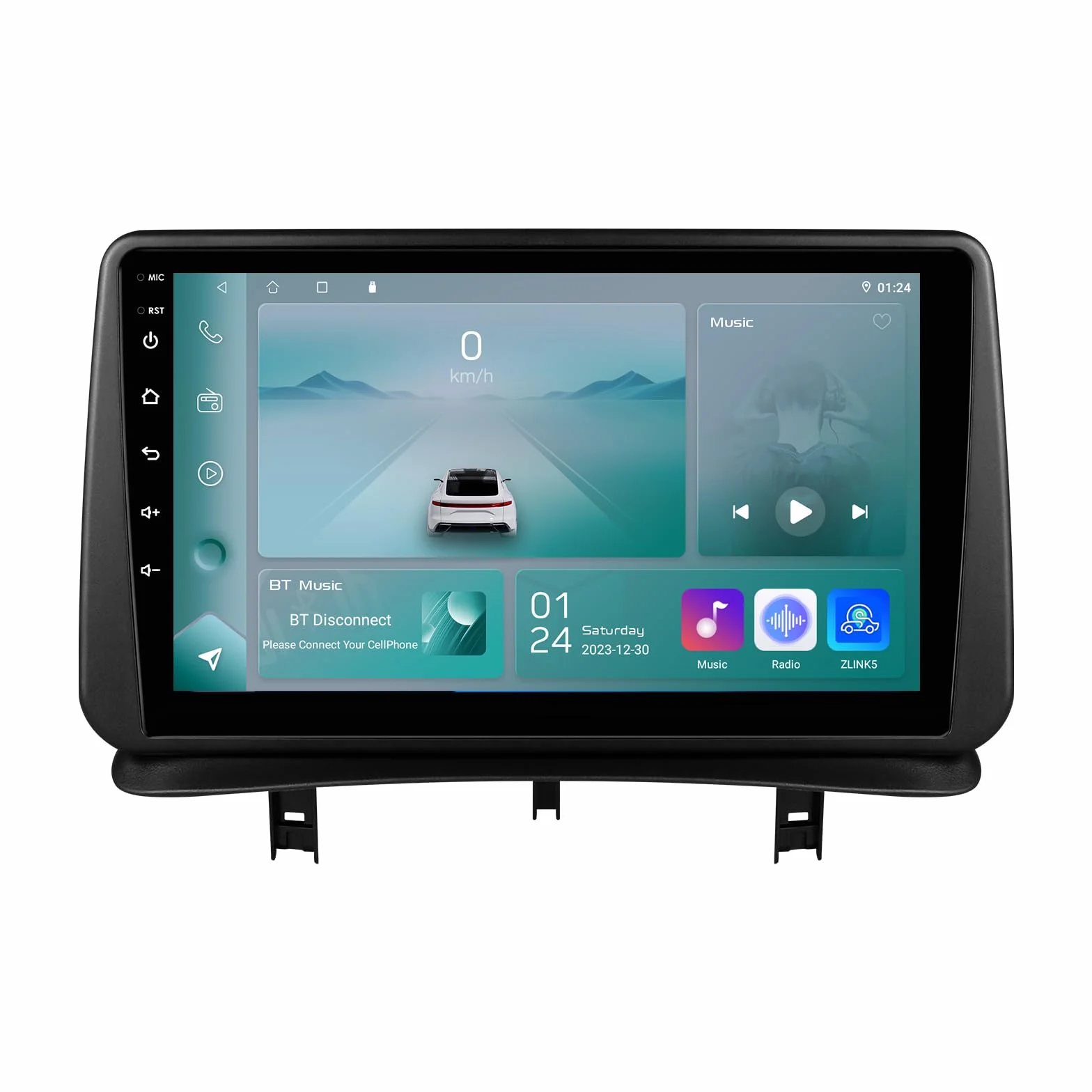 Ossuret Radio samochodowe do Renault Clio 3 (2005-2014), 9 cali Android 13 ekran dotykowy 2+32 GB GPS nawigacja z Carplay Android Auto WiFi Bluetooth sterowanie kierownicą DSP USB TPMS OBD2