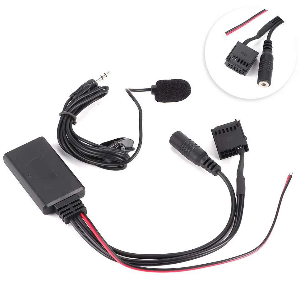 KIMISS Adapter Bluetooth Samochodowy z Mikrofonem, Zestaw Głośnomówiący AUX-IN, Pasuje Do Focus 6000CD+, Przewód