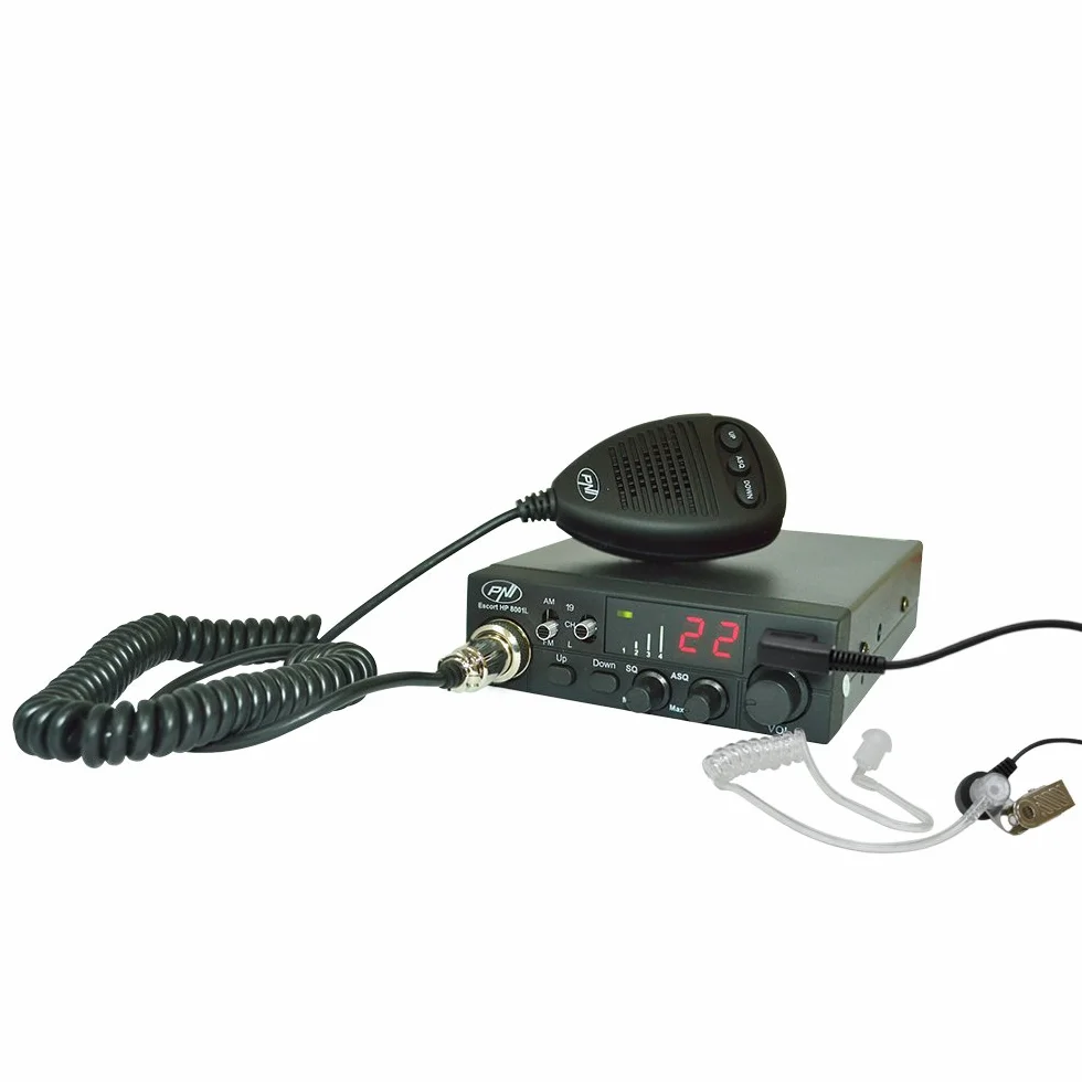 CB-Funkkit CB PNI ESCORT HP 8001L ASQ + antena CB PNI ML100, wtyczka do zapalniczki samochodowej i słuchawki HS81L w zakresie dostawy