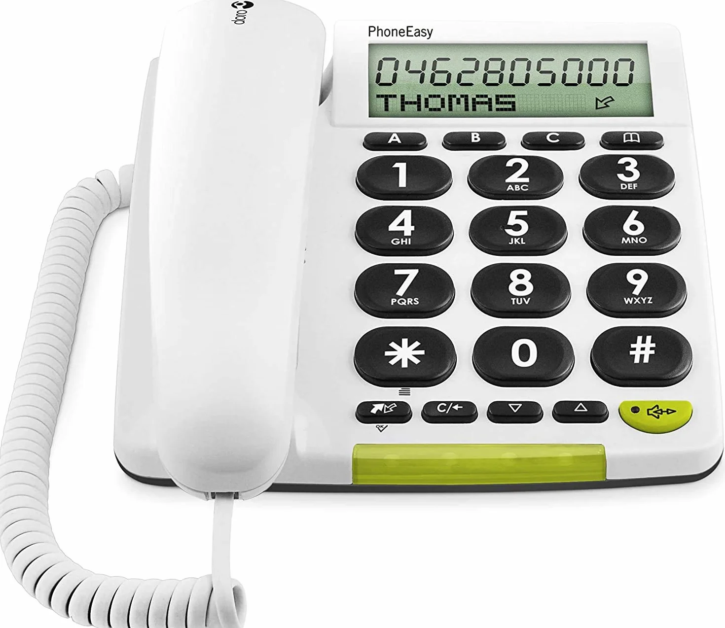 Doro Phone Easy 312Cs - telefony (analogowe, biurko, biały, LCD, monochromatyczne, zielone)