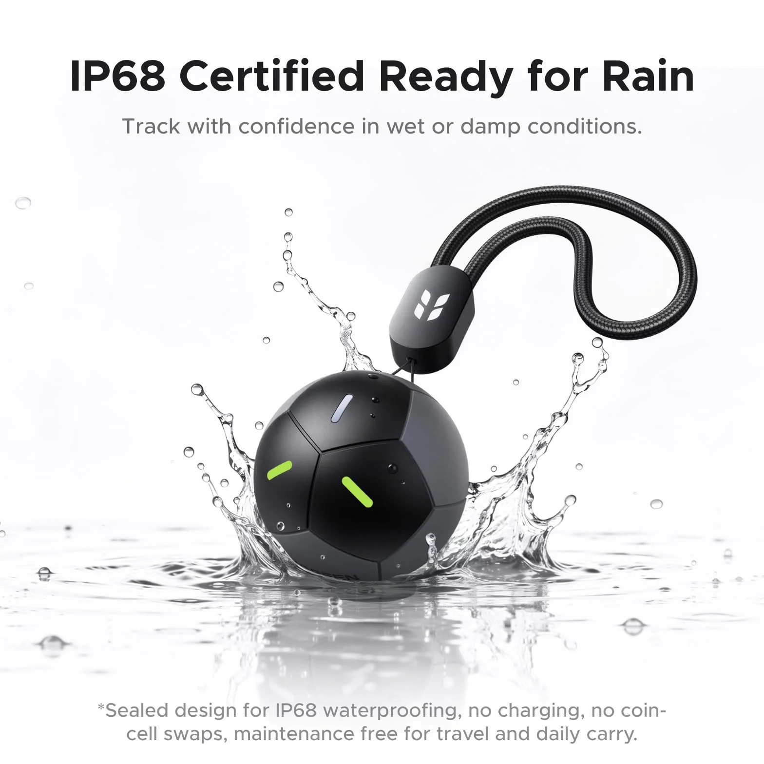 UGREEN FineTrack 2 w kształcie piłki nożnej, kompatybilny z Apple Find My (tylko iOS), 110 dB, IP68, nie wymaga ładowania, żywotność baterii 5–7 lat, lokalizator do walizek, kluczy, plecaków