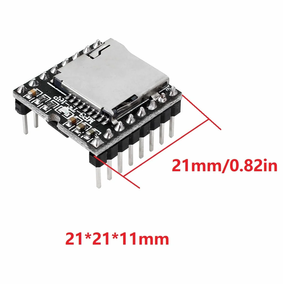 WWZMDiB Moduł mini odtwarzacza MP3 DFPlayer obsługuje kartę TF i pamięć dysku U MP3 WAV WMA dekodowanie kompatybilne z Arduino Raspberry Pi ESP32 STM