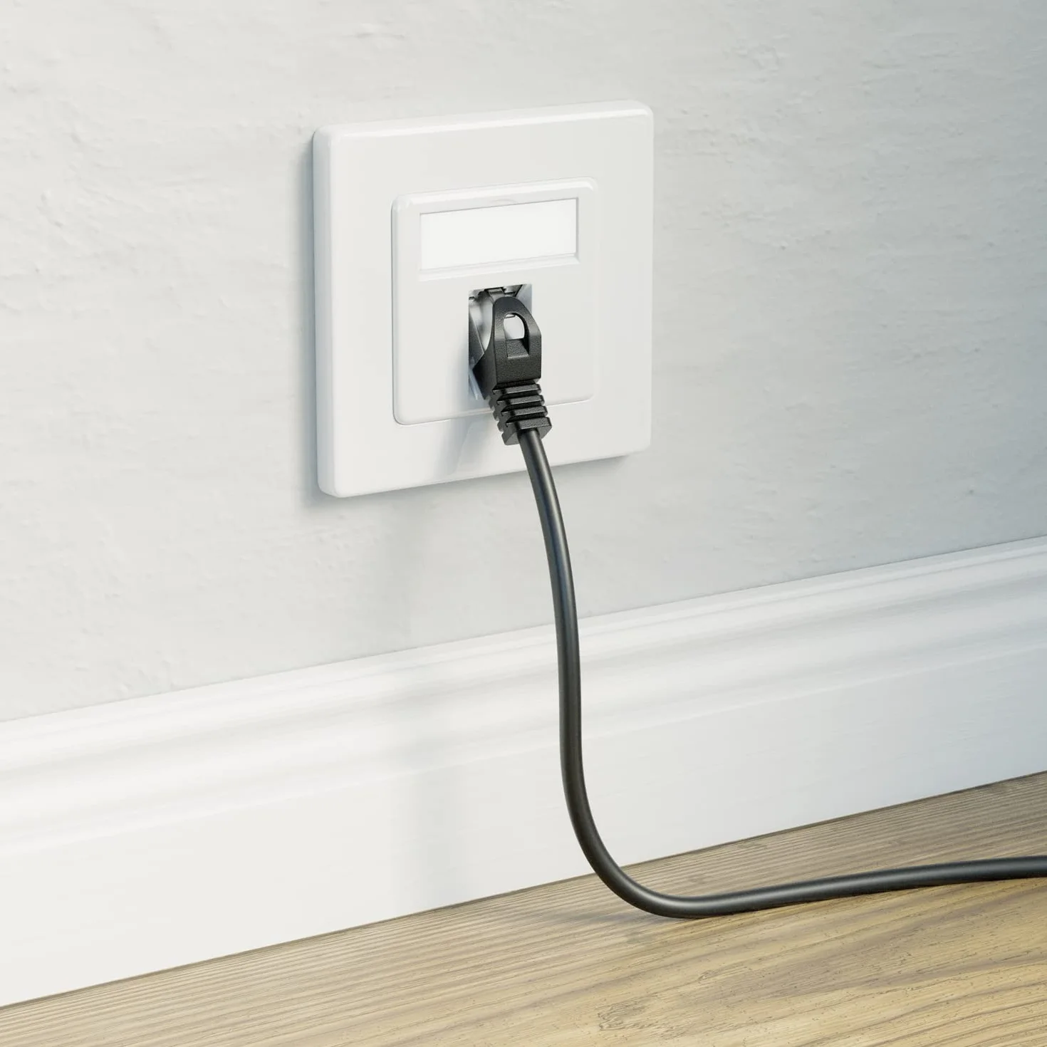 deleyCON Gniazdko Sieciowe CAT7 1 Port 10 Gigabit Puszka Podtynkowa Ethernet LAN Gniazdo Danych Ekranowane Biały