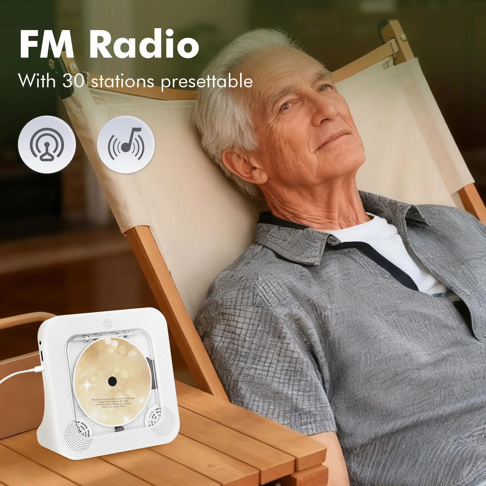 Przenośny Odtwarzacz CD, Stacjonarny Odtwarzacz CD 5.3 z Wyświetlaczem LED i Pilotem do Odtwarzania Muzyki w Domu, Obsługuje Płyty MP3 WMA