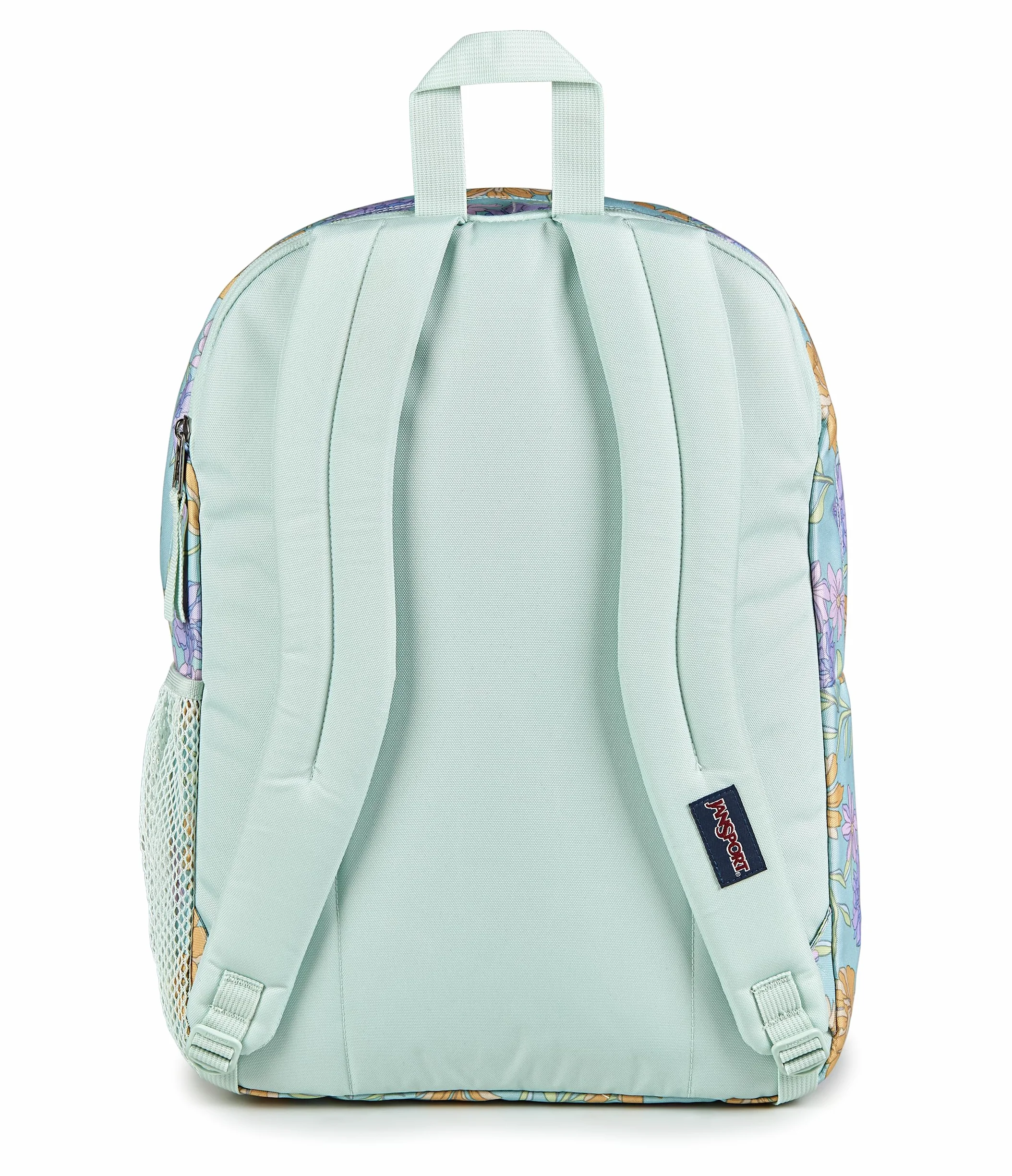 JanSport Plecak na laptopa – torba na komputer z 2 przegródkami, ergonomiczne paski na ramię, rękaw na laptopa 38.1 cm, uchwyt do zaciągania - wyblakły kwiatowy świeży miętowy