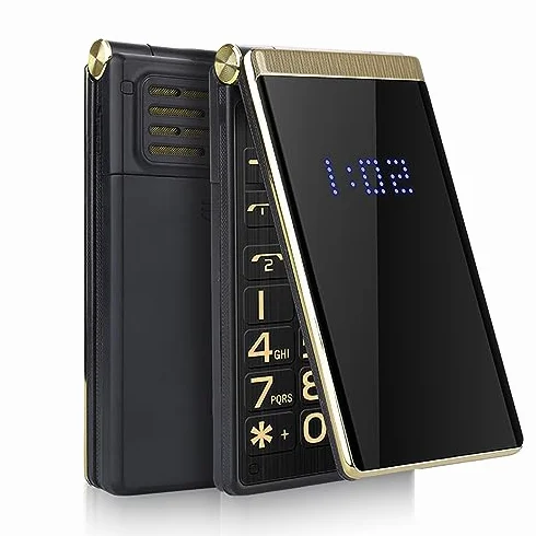 2,8-calowy Odblokowany Telefon Komórkowy z klapką dla Seniorów, łatwy w Użyciu Klasyczny Telefon Komórkowy z klapką 2G z Przyciskiem SOS, latarką LED, dużą czcionką i dużą