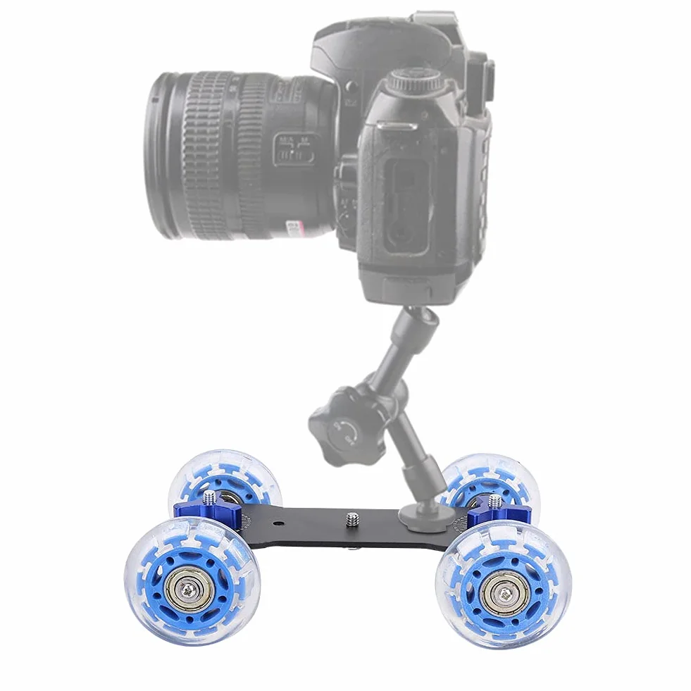 Kamera Dolly Skater, Mini Pulpit 10 KG Obciążenie Szyna Rolkowa Suwak Dolly Skater Samochód do DSLR Kamera
