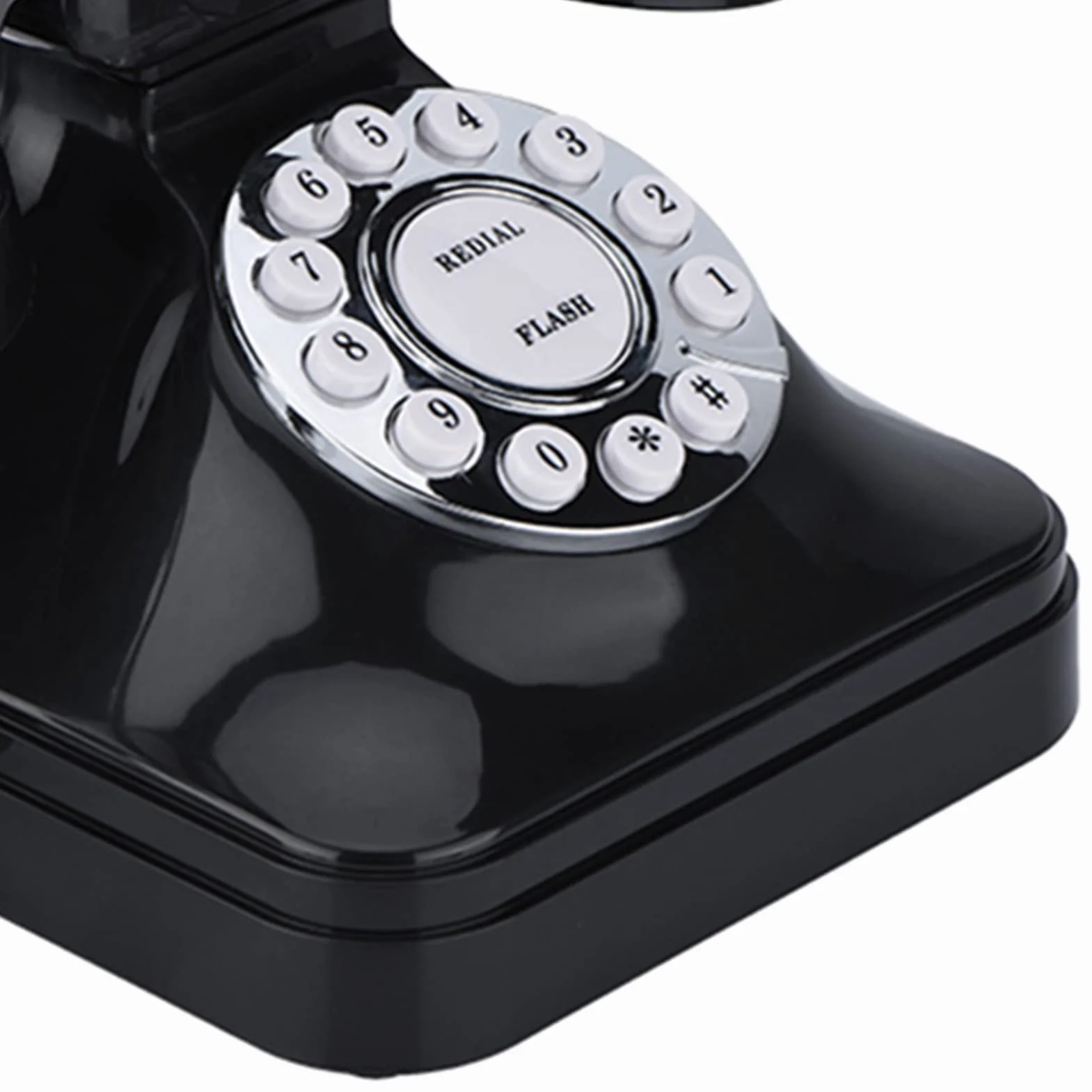Vintage telefon, WX-3011 telefon stacjonarny Vintage czarny wielofunkcyjny plastikowy telefon domowy przewód retro telefon stacjonarny antyczny wystrój Vintage wystrój