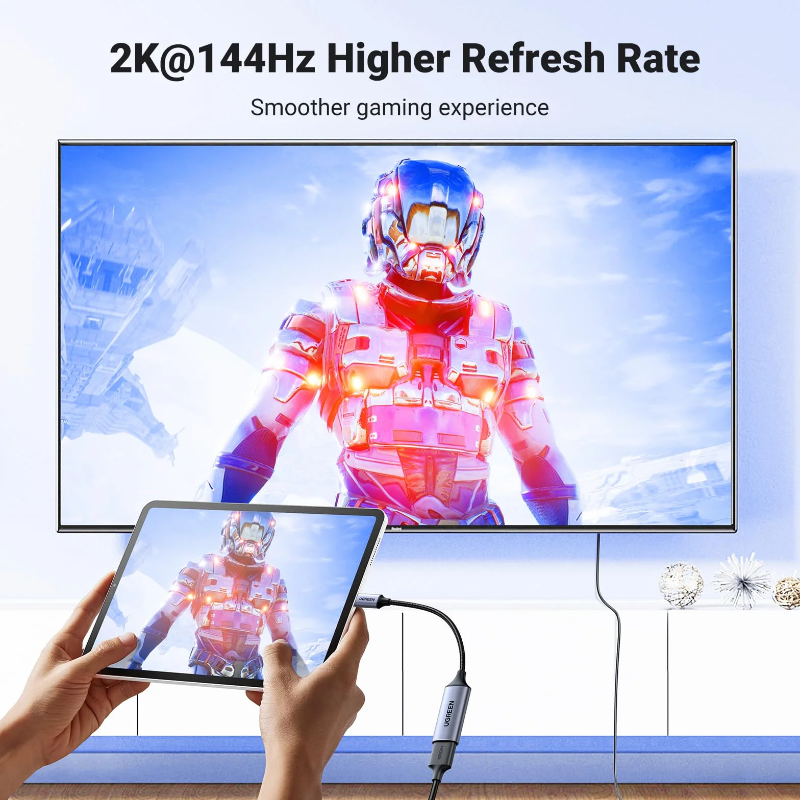 UGREEN Adapter USB-C na HDMI 4K@60Hz Thunderbolt 3/4 Konwerter Typu C kompatybilny z iPhonem 15 Macbook iPad