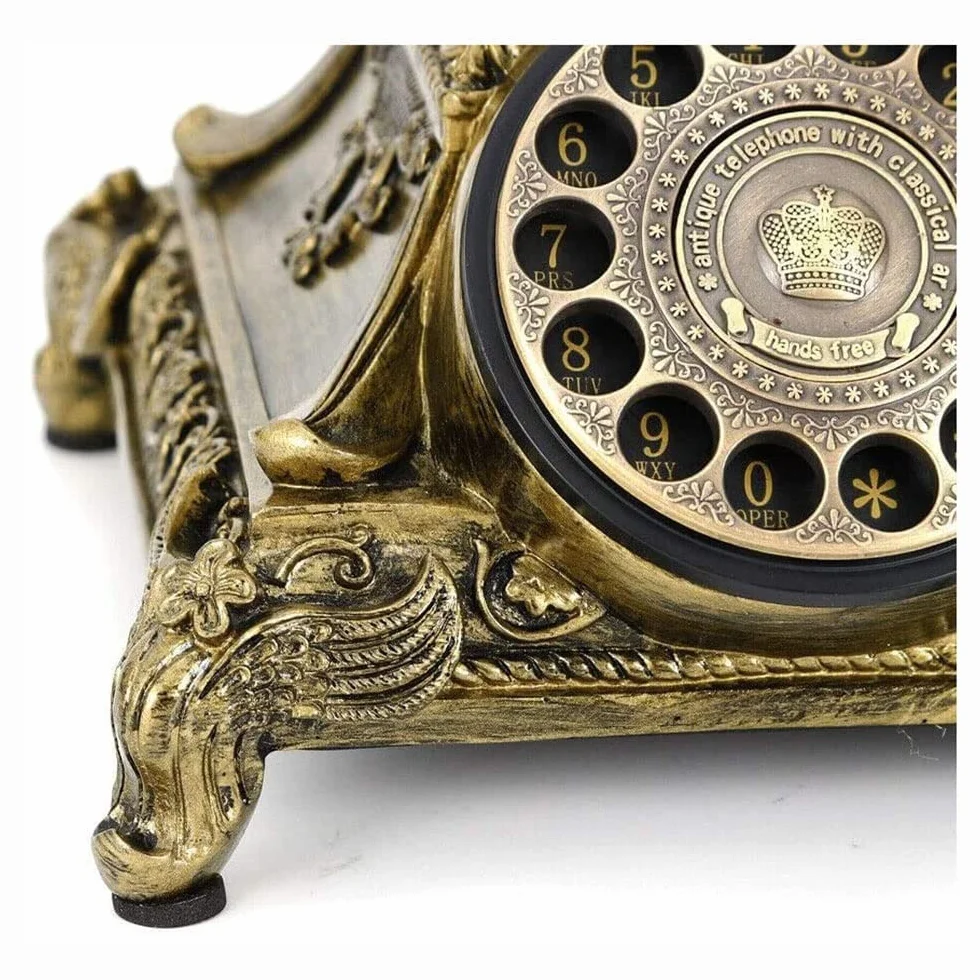 Telefon Zabytkowy, Klasyczny, Modny, Europejski, Antyczny, Retro, Z Żywicy, Zabytkowy, Przewodowy, Telefon Stacjonarny, Biurkowy, Z Tarczą Obrotową, Telefon Domowy I Biurowy
