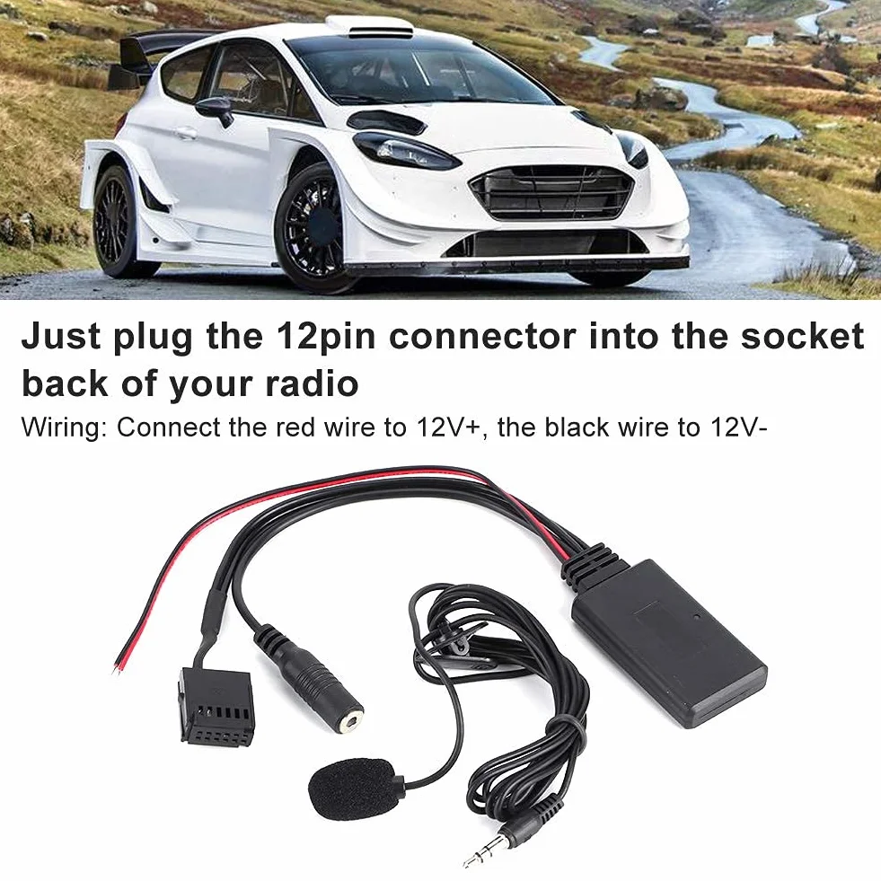 adattatore-KIMISS Adattatore audio Bluetooth, adattatore per cavo AUX-IN Bluetooth do automatycznego mikrofonu dla chiamatu w vivavoce dla Forda Focusa 6000CD