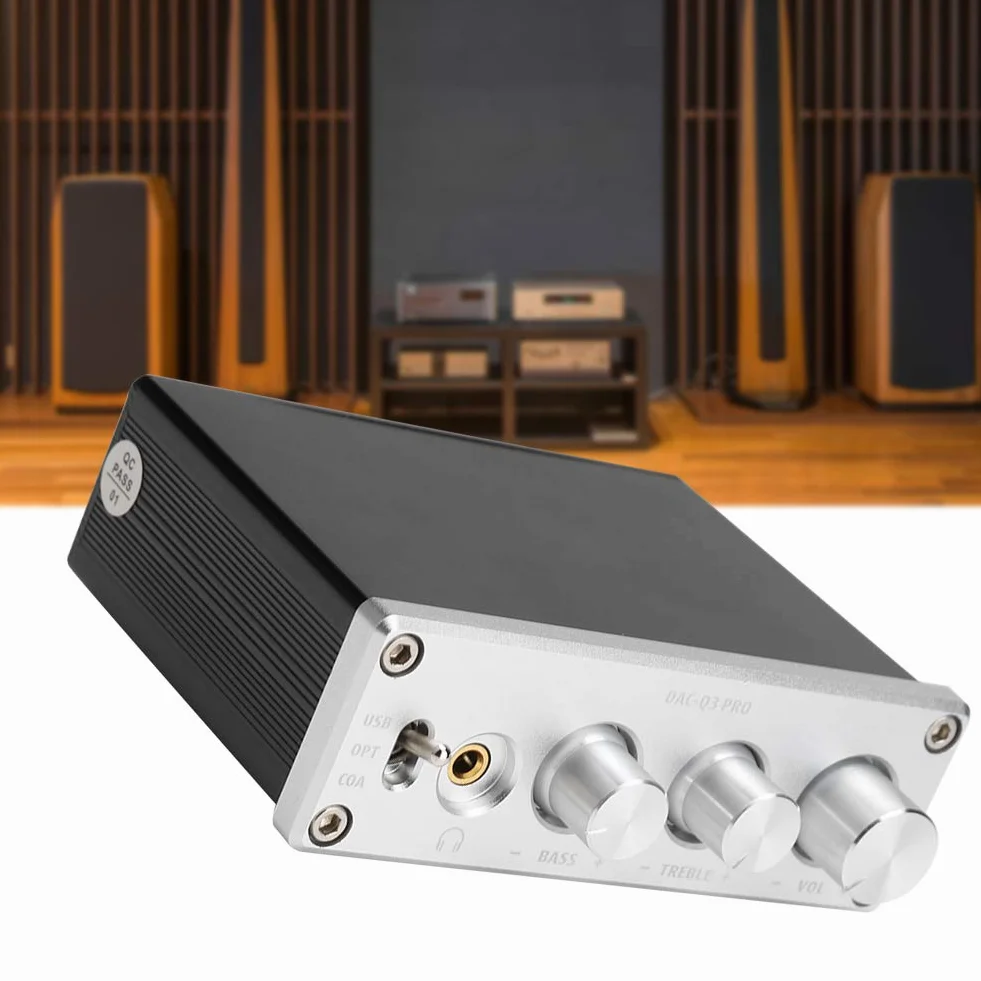 Włókno/Coax + PC-USB wejście DAC dekoder, ze wzmacniaczem słuchawek wsparcie dekodowania audio dla słuchawek 3,5 mm (srebrny)