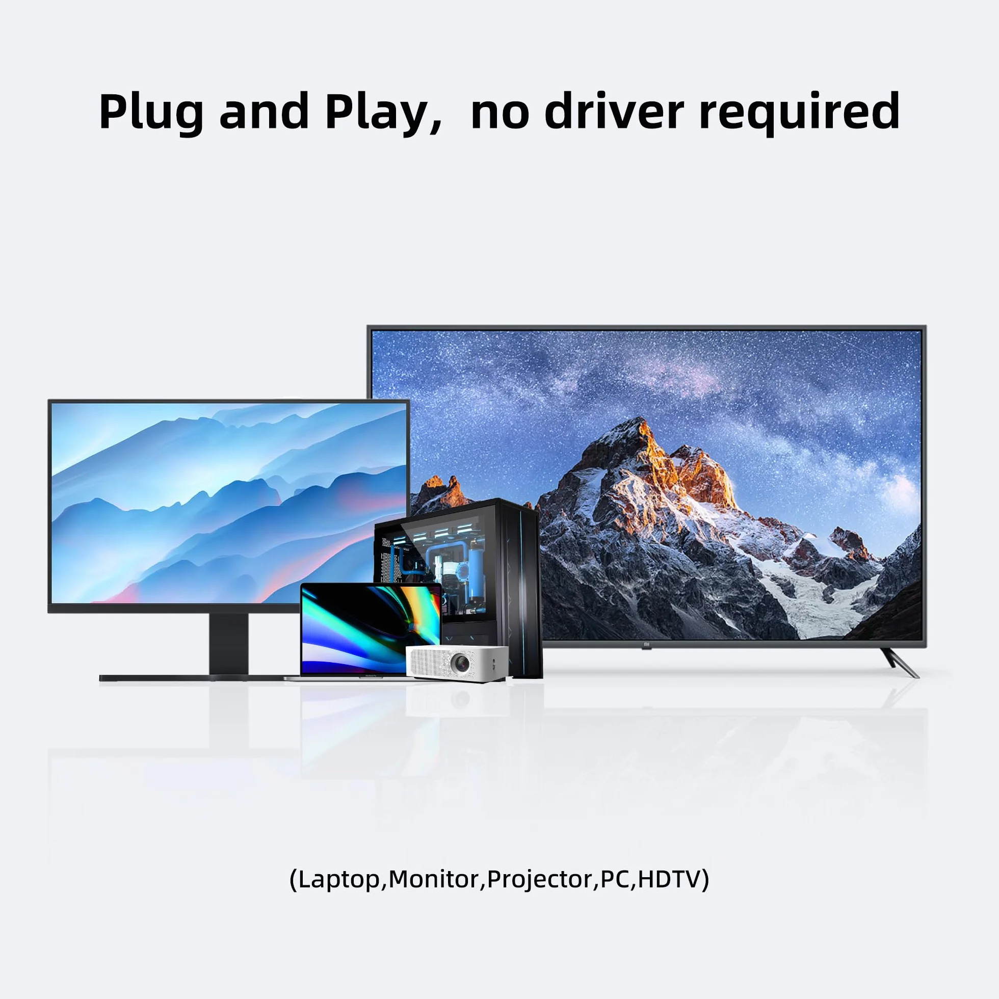 DisplayPort na Dual HDMI adapter 4K 60Hz, koncentrator MST do 2 monitorów Windows | Wejście DP 1.2, rozszerzony pulpit MST, **kompatybilny z komputerami z systemem Windows oraz kartami graficznymi NVIDIA i AMD