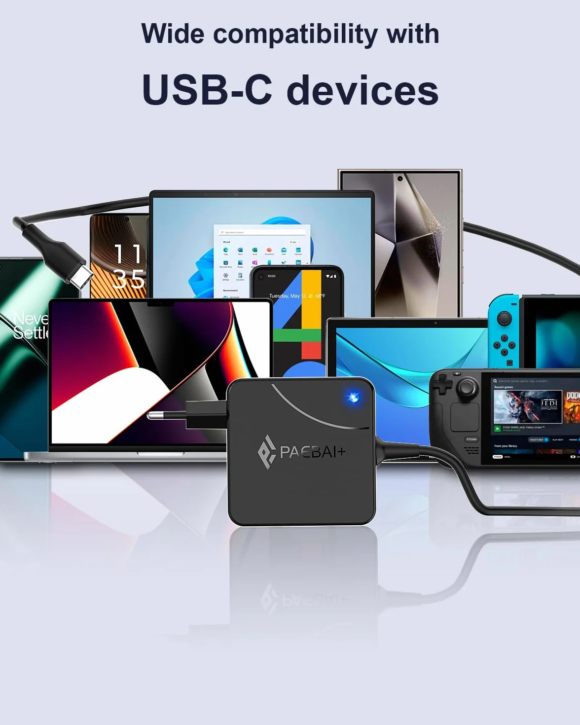 Ładowarka laptopa USB C 65W do Huawei Matebook D14 D15 13 14 15, ASUS Zenbook 14 13, Lenovo Thinkpad Dell Latitude XPS, HP Spectre Samsung Chromebook 20V 3,25A Typ C Charger Adapter