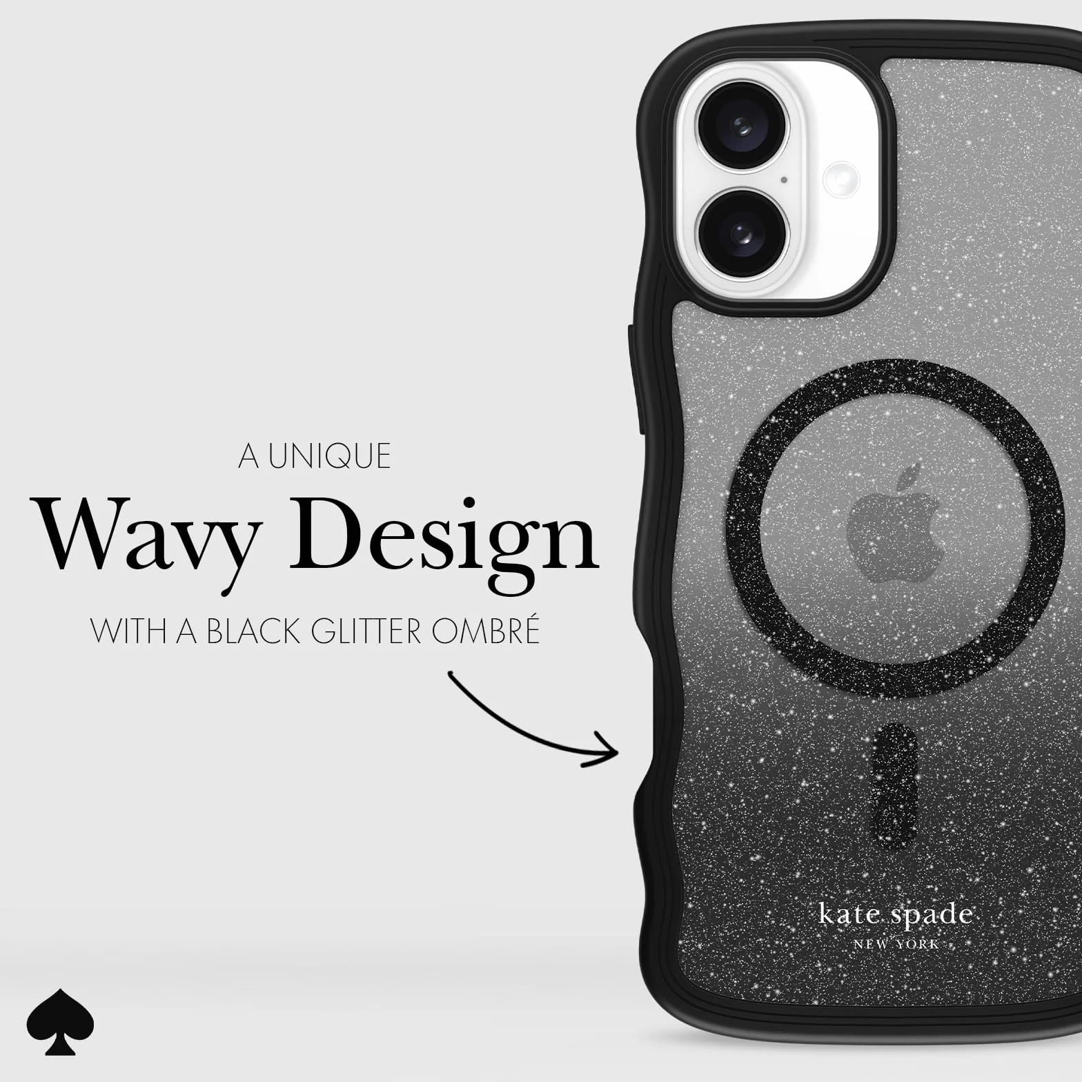 Kate Spade New York Etui na iPhone'a 16 Plus – kompatybilne z MagSafe – designerskie etui na telefon – falista noc