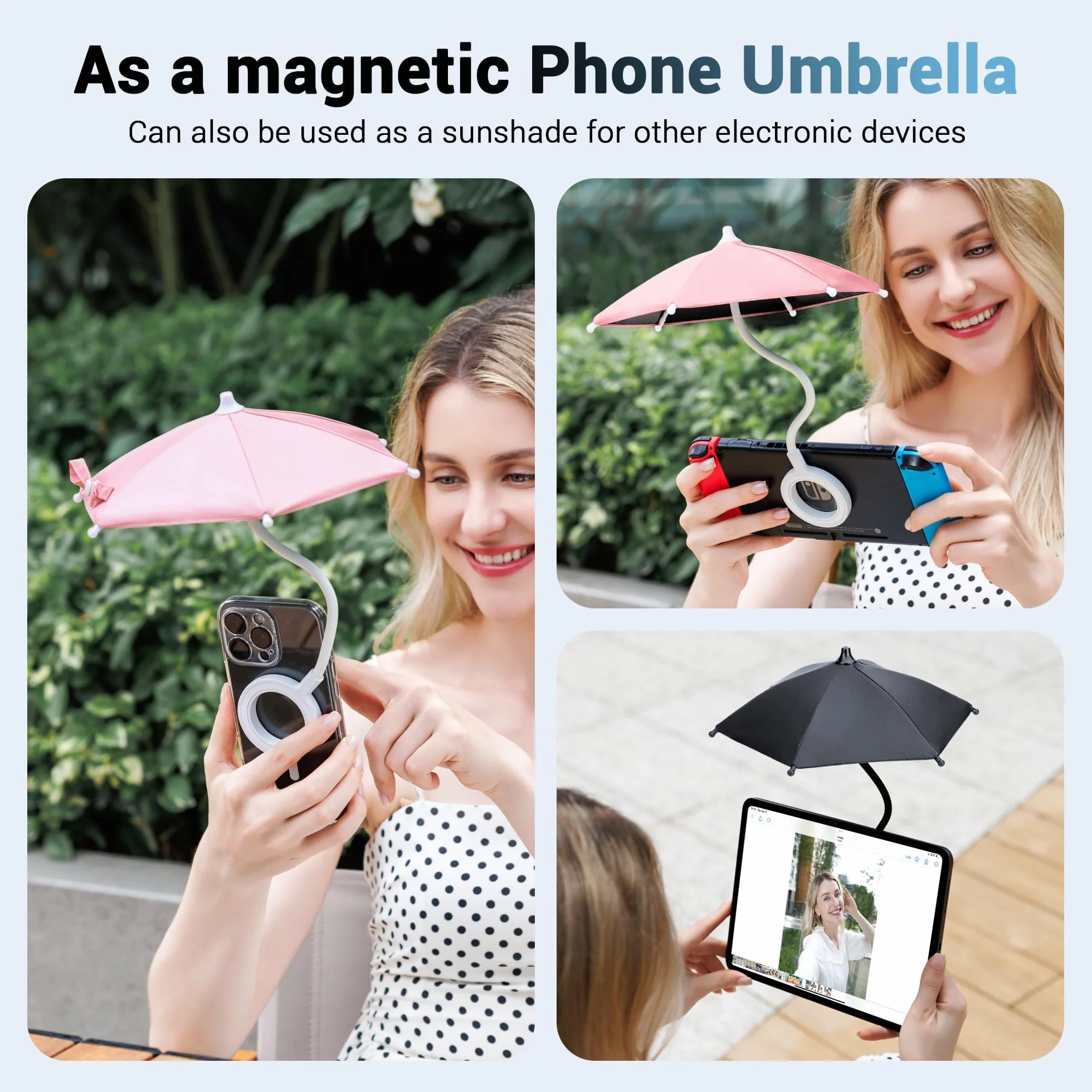 Magnetyczny parasol na telefon UPF45+ osłona przeciwsłoneczna 360° Magsafe