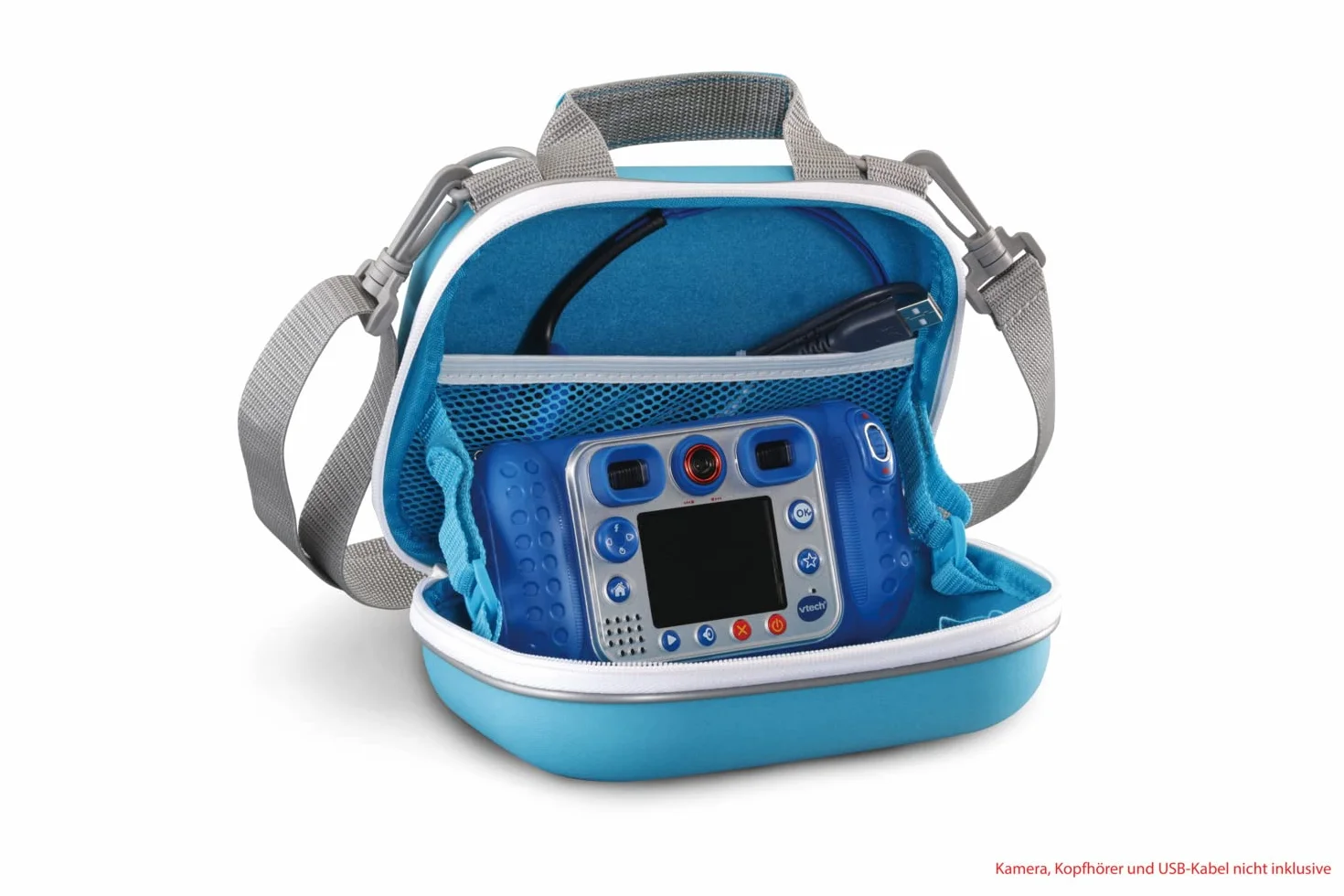 VTech Kidizoom etui na aparat, przenośne twarde etui dla dzieci, akcesoria do aparatu cyfrowego dla dzieci, odpowiednie dla dziewcząt i chłopców od 3, 4, 5+ lat, niebieskie