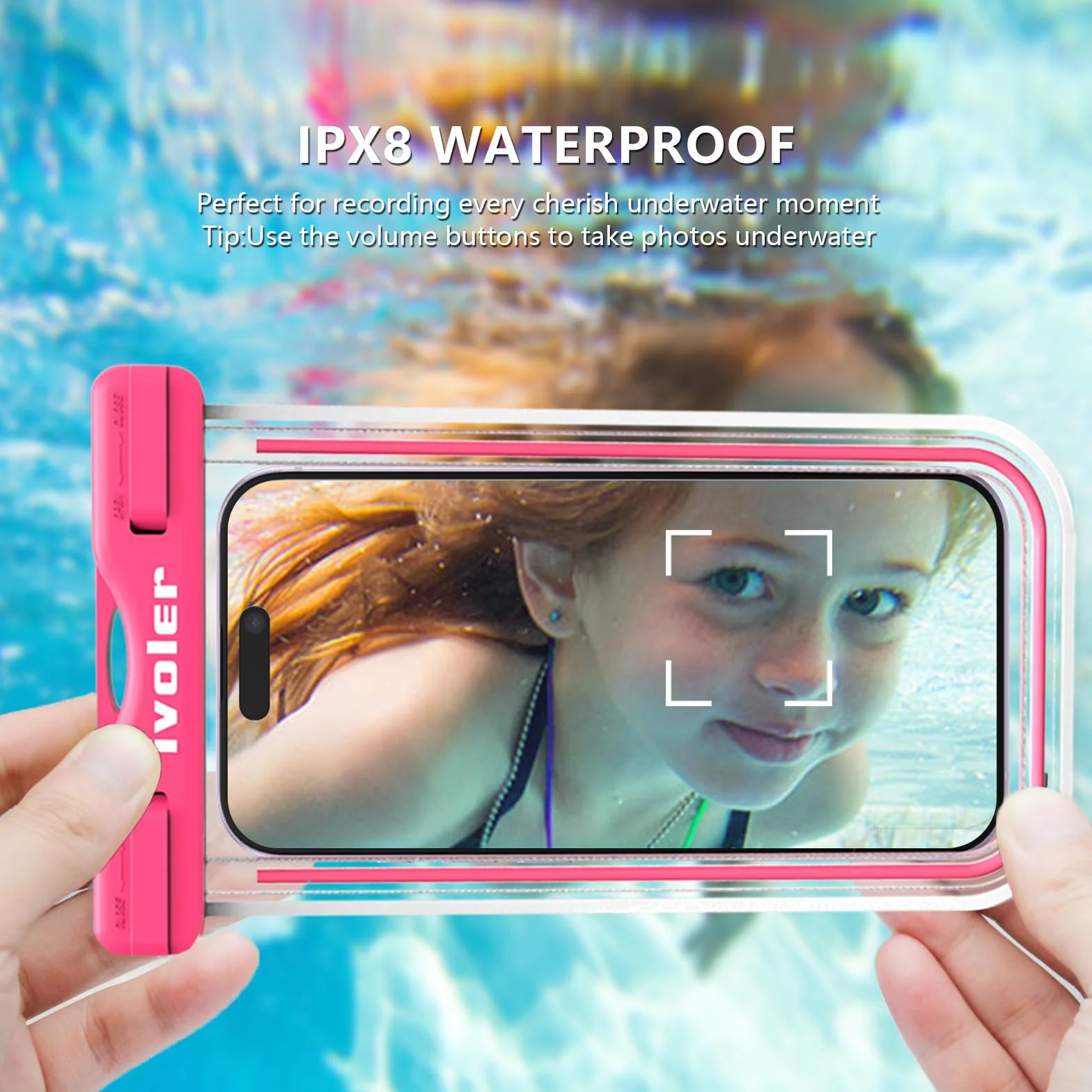 ivoler Wodoodporne etui na telefon IPX8 uniwersalna torba ochronna do iPhone Samsung Huawei 6,7 cala (zielone+różowy)