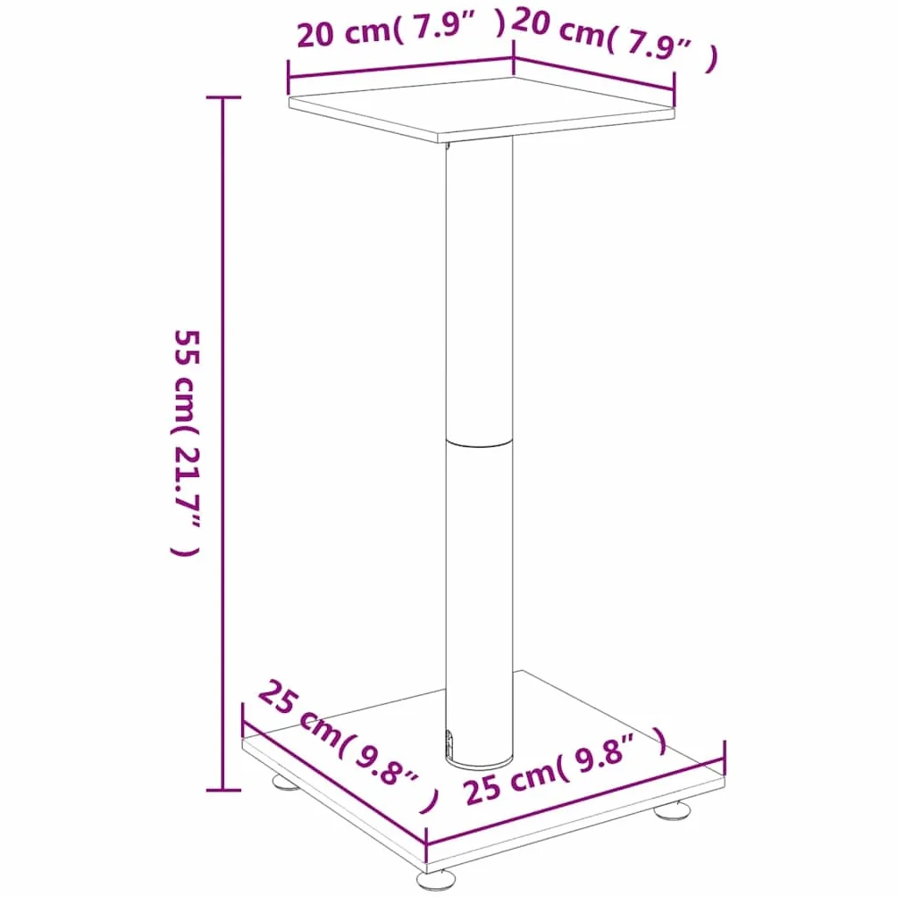 Stojak na głośniki, 2 sztuki, z hartowanego szkła z aluminiową kolumną, wysokość 55 cm, antypoślizgowy, zarządzanie kablami, obciążenie do 25 kg, idealny do kina domowego, studia, salonu