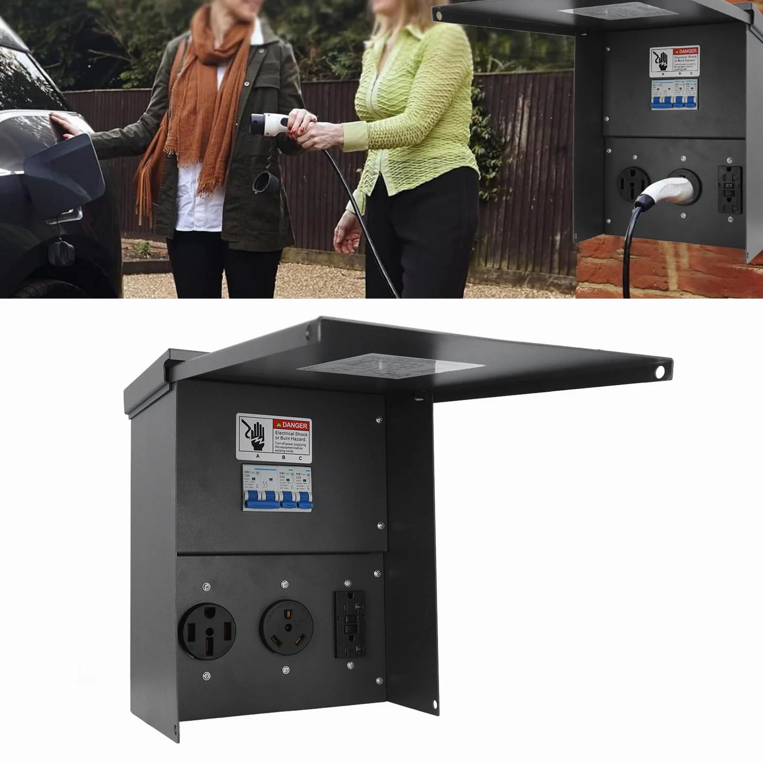 Generic Tymczasowy Panel Gniazdka Elektrycznego z odporną na Warunki Atmosferyczne skrzynką elektryczną do Pojazdu Kempingowego do Bezpiecznego ładowania w Przyczepach Kempingowych i Miejscach Pracy