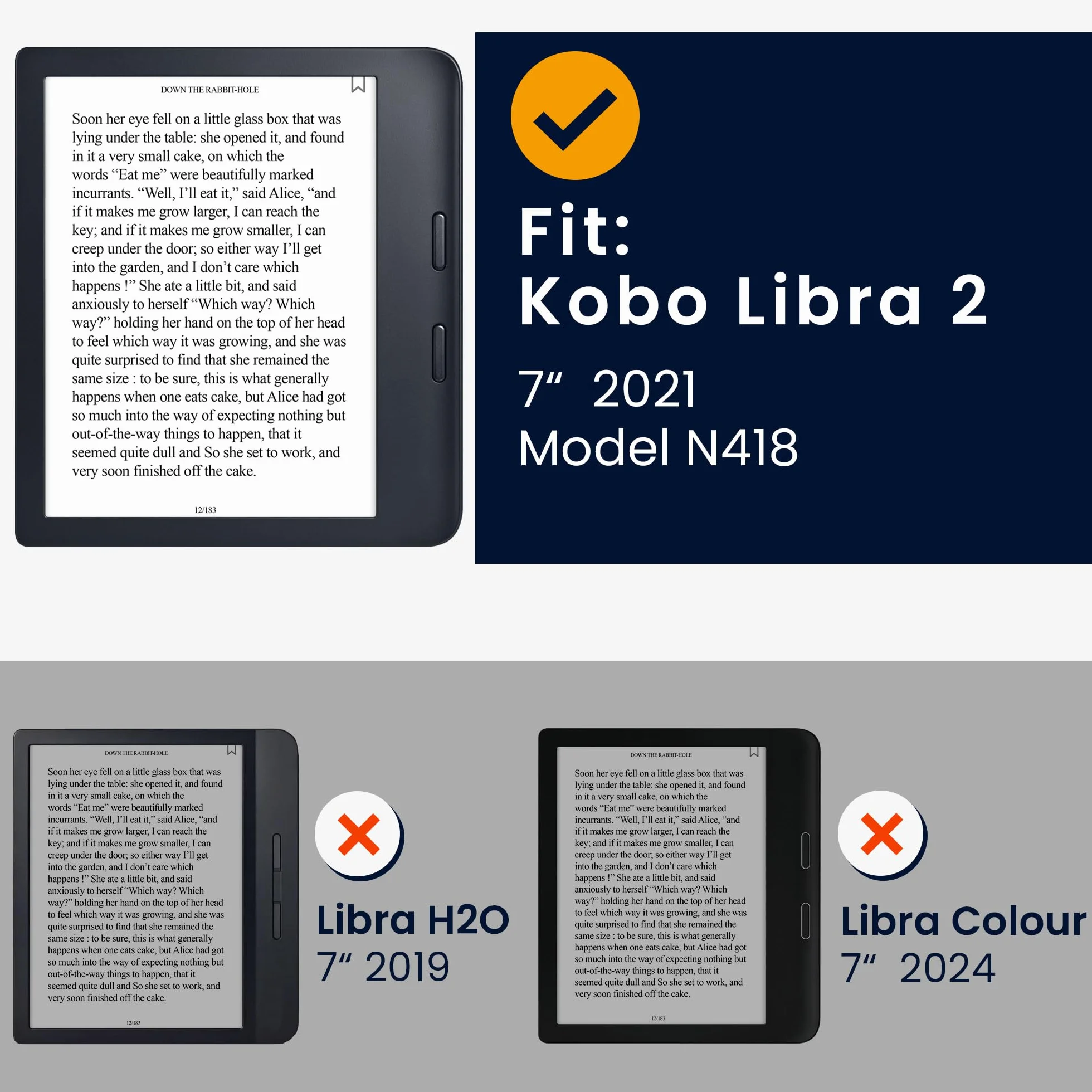 kwmobile Etui kompatybilne z Kobo Libra 2 Etui - Etui z magnetyczną klapką Tablet eReader - Pomarańczowo-Czarno-Biały