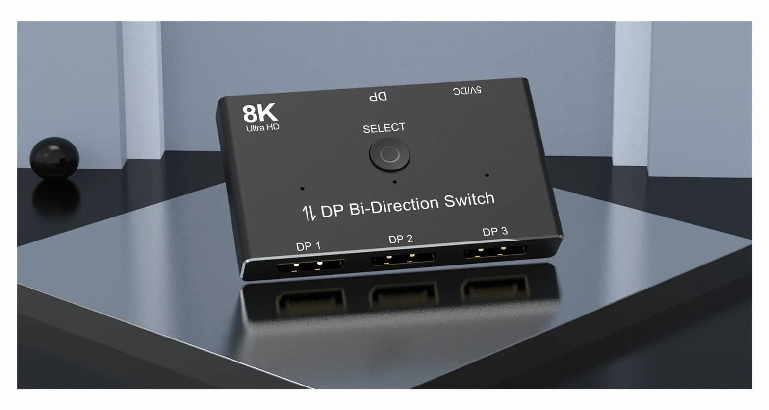 Przełącznik wideo Switch 3 Port DP 1.4 Switcher Box Bi-Direction 1X3 lub 3x1 32,4 gb/s 8K @ 60Hz 4K @ 144Hz HDR dla Display Port monitor do komputera z wysoką rozdzielczością