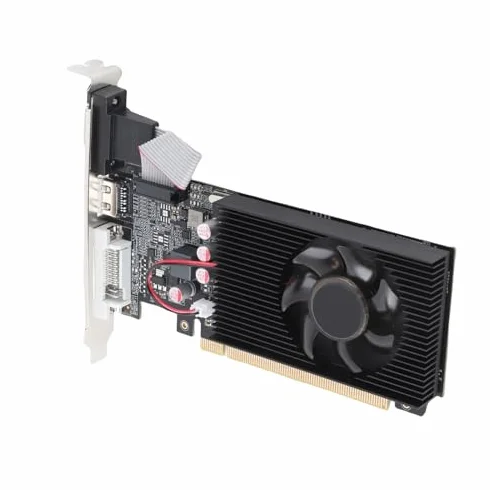 Bewinner Karta graficzna GT710, 2 GB DDR3 64-bitowa karta graficzna, niskoprofilowa karta graficzna komputera, PCI Express 2.0 X16, wyjście HDMI VGA DVI, stacjonarna, karta graficzna do gier dla