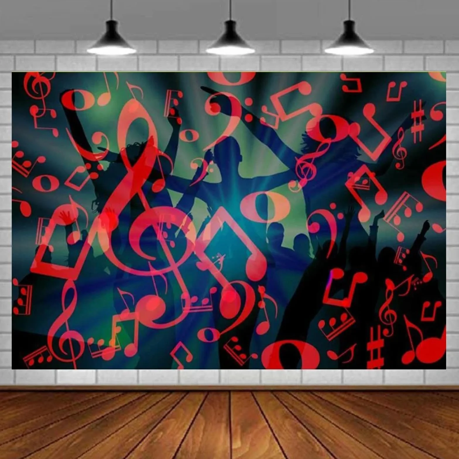Karnawał fotografia tło klub wibracja rock and roll muzyka scena kincert tło na imprezę dyskotekową rekwizyty do fotobudki 350 x 240 cm