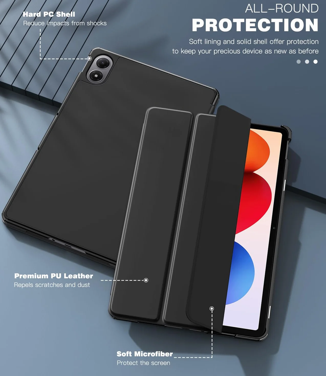TiMOVO Etui ochronne do Xiaomi Redmi Pad 2 Pro 12,1 cala 2025, twardy tył PC, czarne