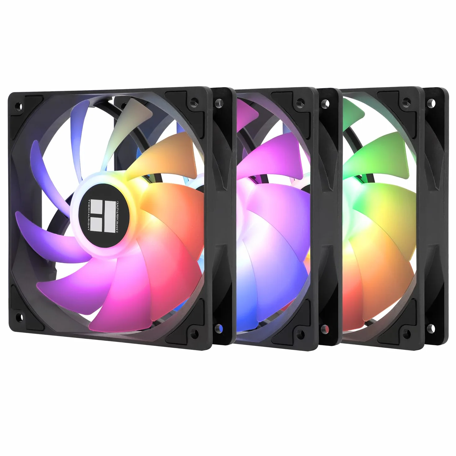 Thermalright TR TL-C12C-S X3 wentylator CPU 3-pak, wentylator obudowy 120 mm, efekt świetlny 5 V ARGB, regulowany 3-biegunowy interfejs LED, amortyzacja uderzeń, 4-biegunowy zasilacz PWM, prędkość