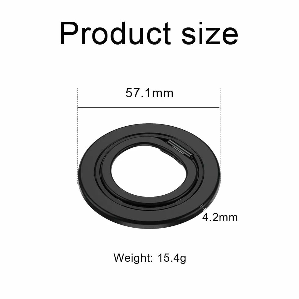 Magnetyczny Uchwyt Na Telefon Pierścień Do Telefonu Składany Stojak Na Telefon Obracany o 360 Stopni Uchwyt Magnetyczny Ring Holder Podstawka Do Smartfona (Czarny)