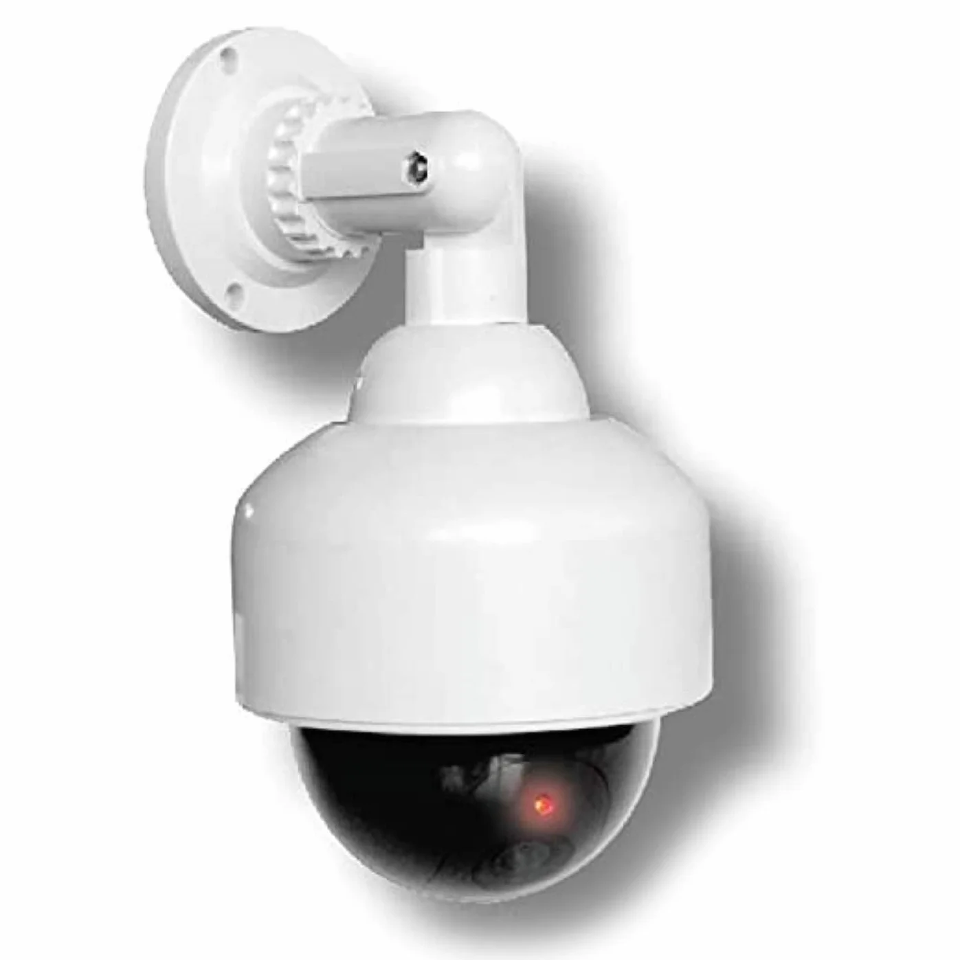 O&W Security Realistyczna atrapa aparatu, manekin z obiektywem Speed Dome z migającym światłem, wodoszczelna, do użytku wewnątrz i na zewnątrz