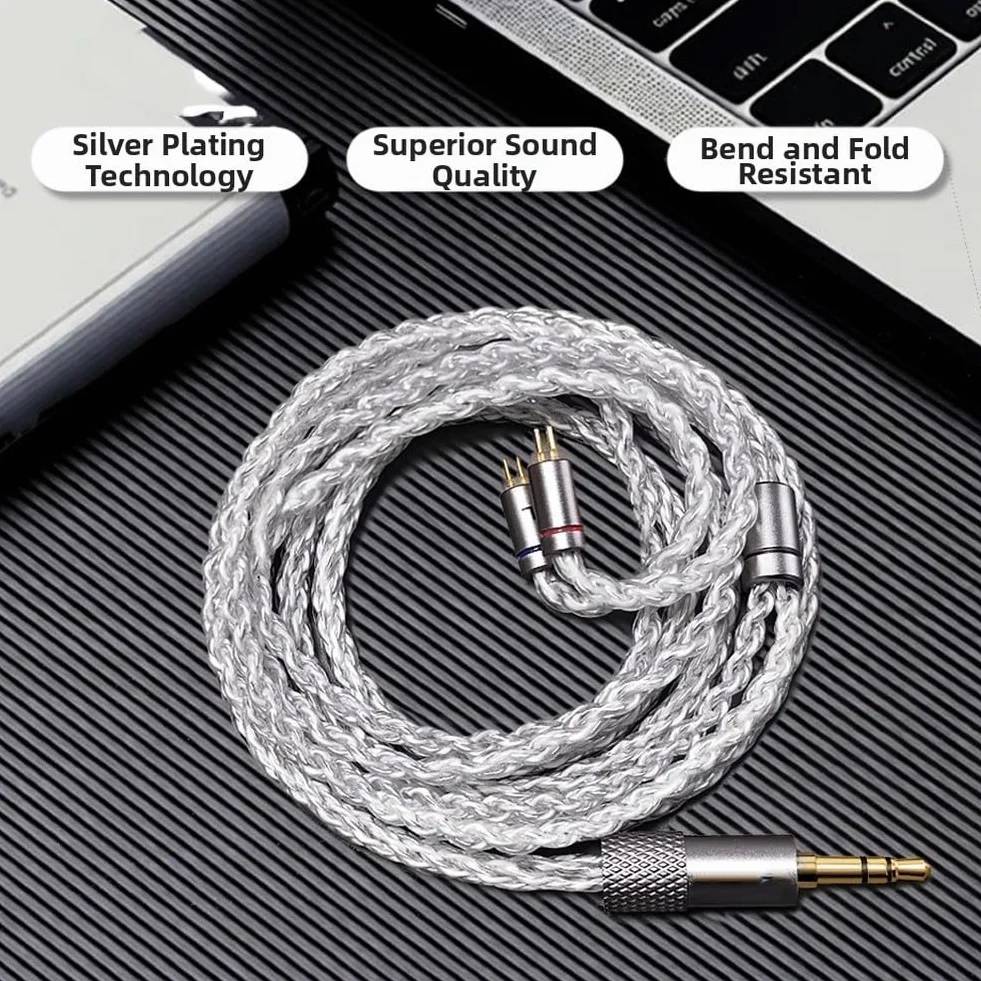 Kabel słuchawkowy 3 w 1 typu C do 3,5 mm i 4,4 mm, posrebrzany, miedziany, audiofilski, ulepszony do wzmacniacza 1,2 m (3 w 1)