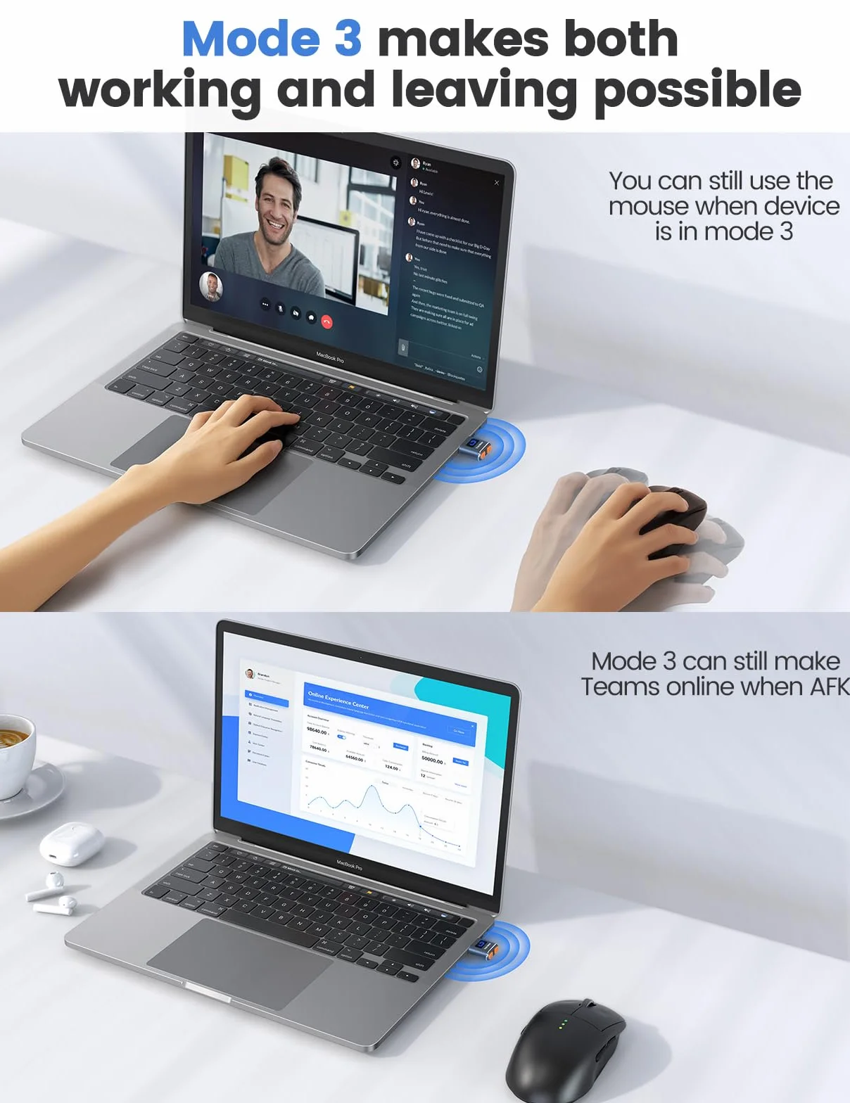 (Metalowy) VAYDEER Mini Mouse Jiggler USB Mouse Mover z włącznikiem wł./wył., bez sterowników, nie jest wykrywalny, symuluj ruch wskaźnika, Plug and Play, kolor czarny