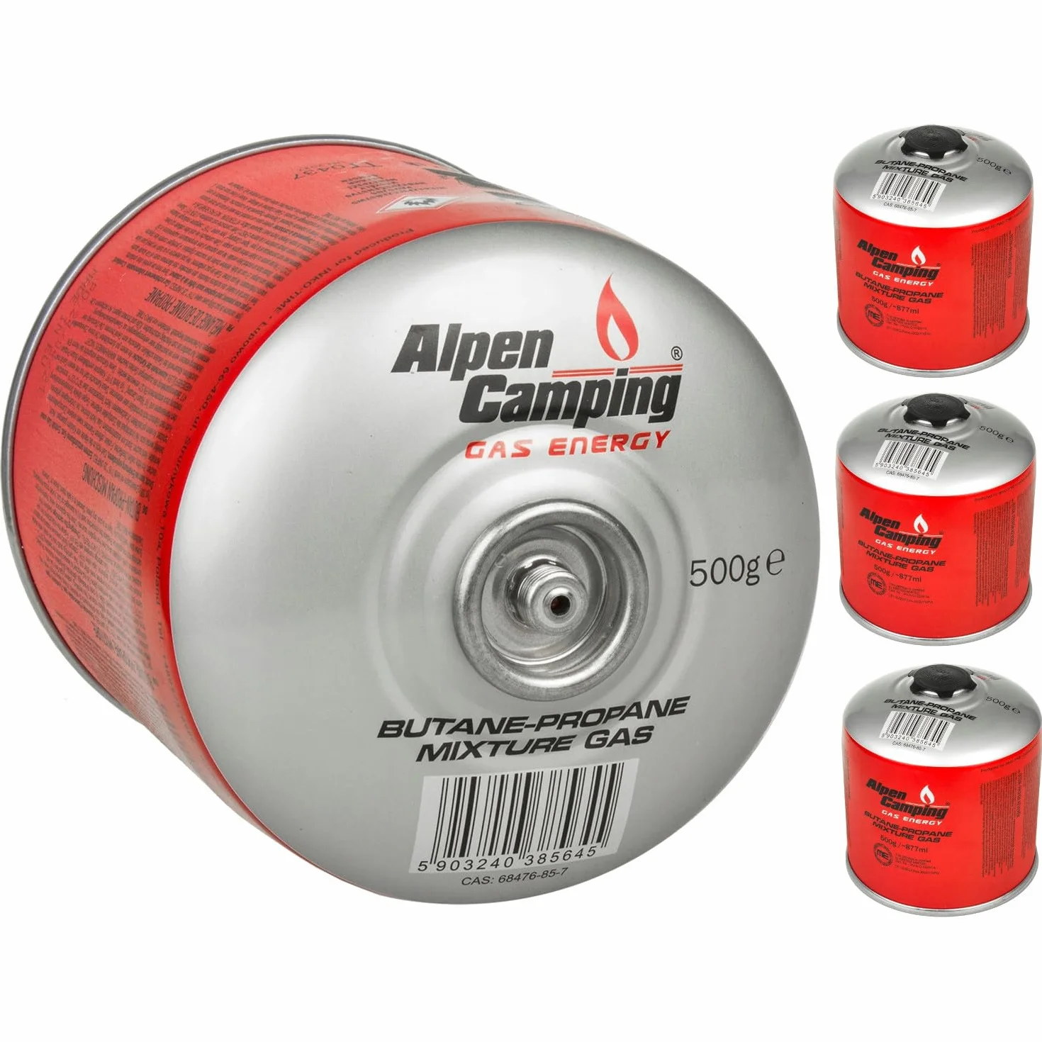 Alpen Camping kartusz gazowy 500g propan-butan -10°C do +40°C zawór 7/16"
