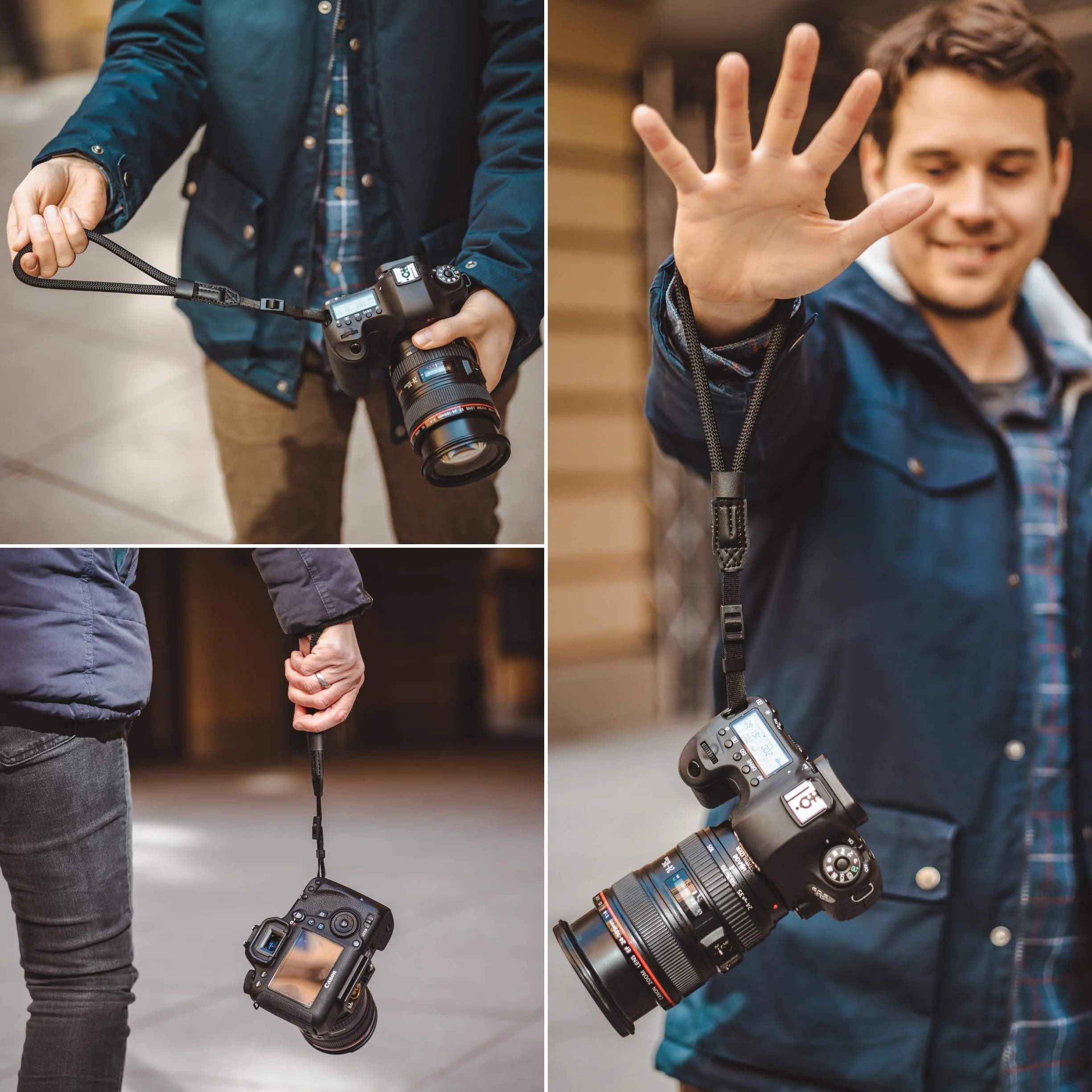 Lens-Aid Pasek Nadgarstkowy do Aparatu – Uchwyt z Liny Nylonowej, Lekki i Wytrzymały – Do DSLR, Kompaktów, Bezlusterkowców – Kompatybilny z Canon, Sony, Fujifilm i Innych