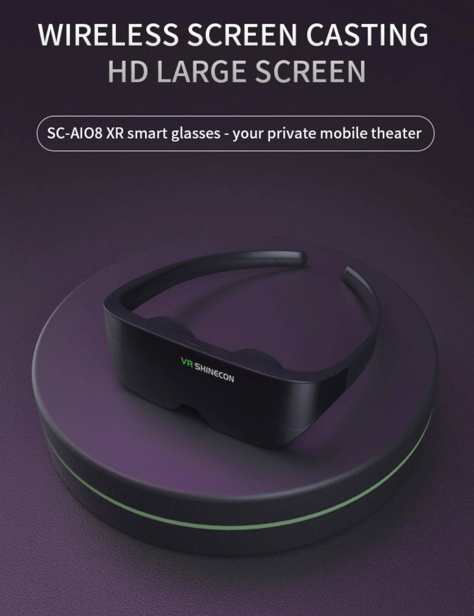 Okulary Wideo 3D z Ekranem Bezprzewodowego Wi-Fi 4K, 2,1-calowe Inteligentne Okulary VR 1058PPI, Okulary Wirtualnej Rzeczywistości, Okulary do Wyświetlania Gier HD dla